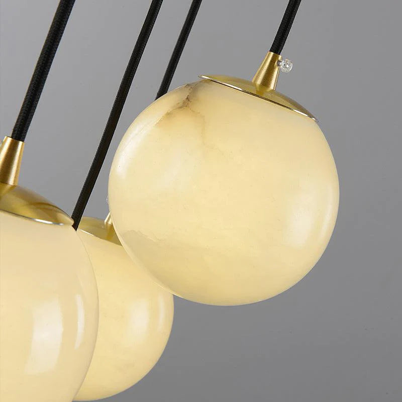 Álvaro Alabaster Global Pendant Chandelier For Staircase, Spiral Global Pendant chandelier Luster Gaze