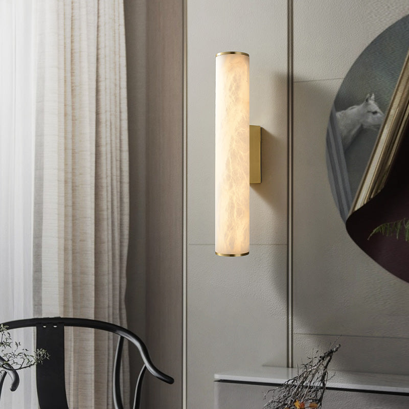 Modern Alabaster Melange Bathroom Sconce, Vanity Light chandeliers for dining room,chandeliers for stairways,chandeliers for foyer,chandeliers for bedrooms,chandeliers for kitchen,chandeliers for living room Luster Gaze Large Brass