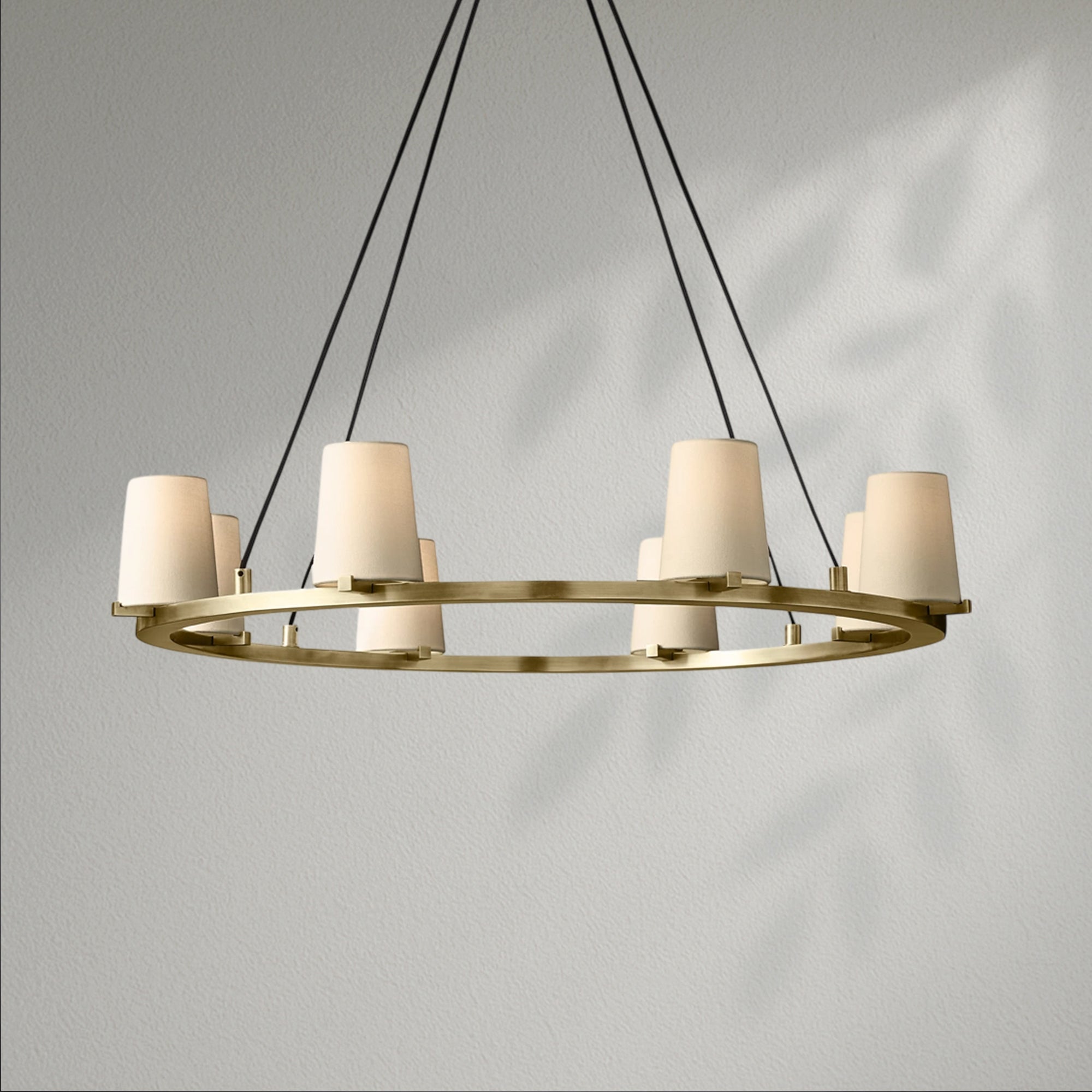 Pauillec Fabric Shade Round Chandelier