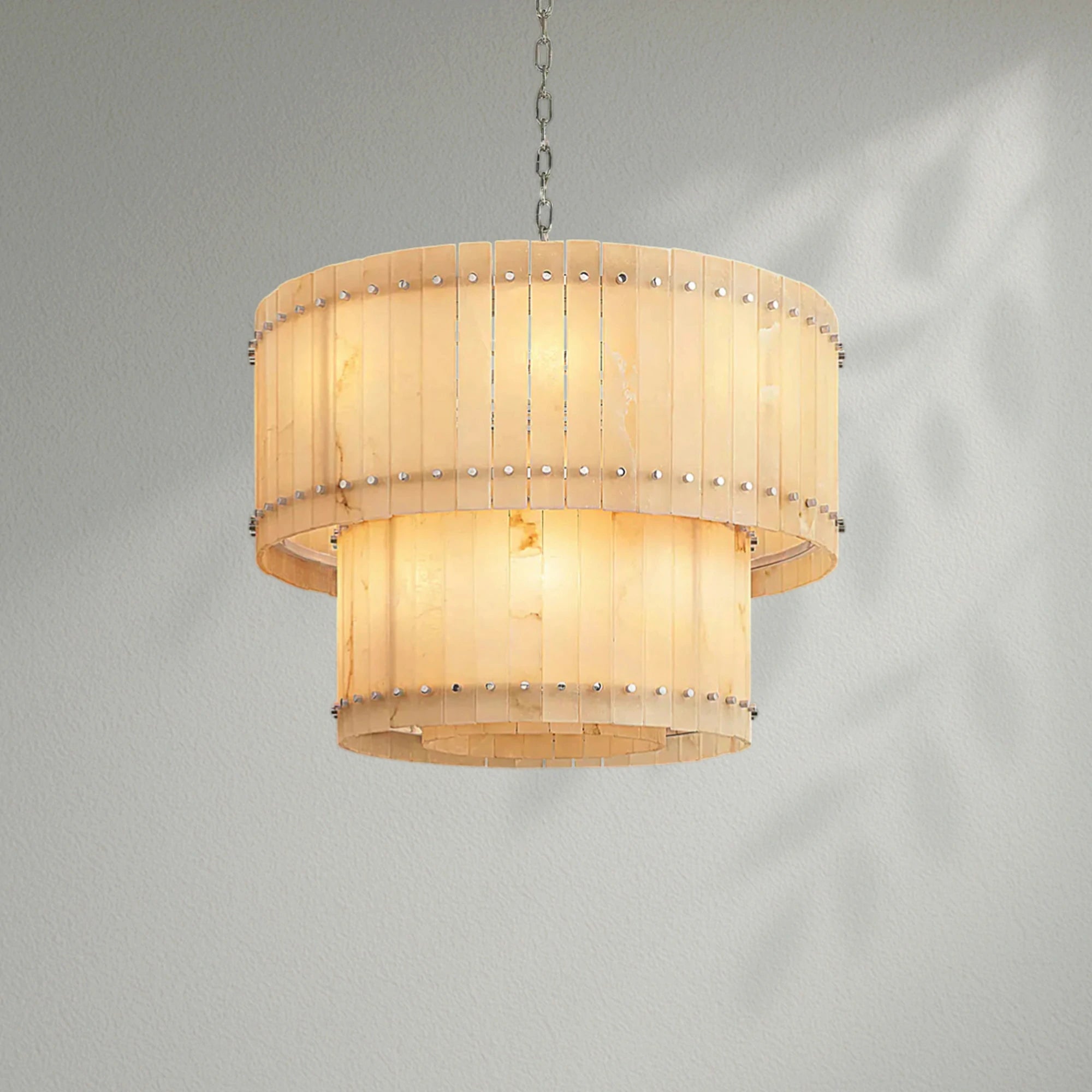 Sun Marco Alabaster Round Tiered Chandelier