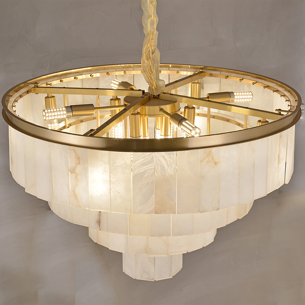 Layered Snowflake Gypsum Chandelier