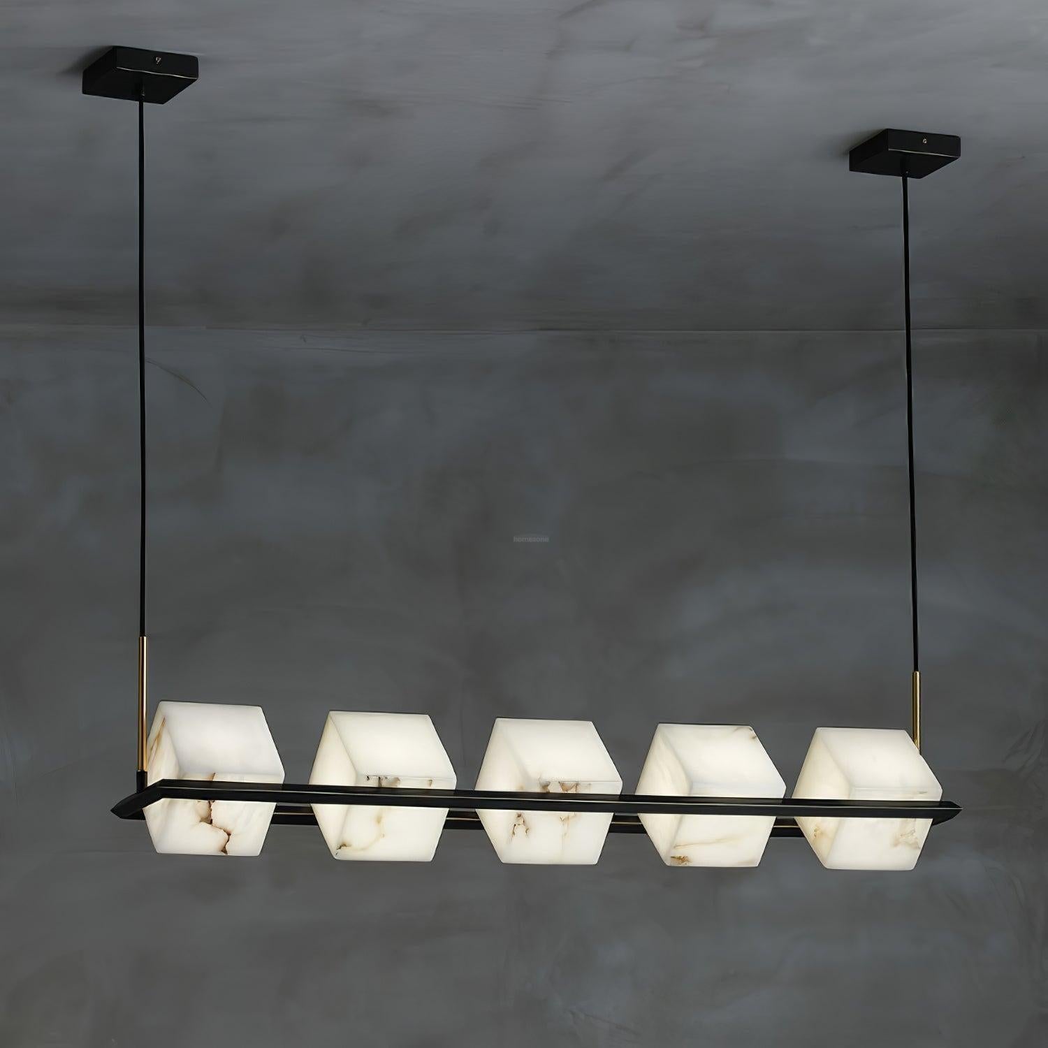 Alabaster Square Box Chandelier with 4/5/6/8/9 heads