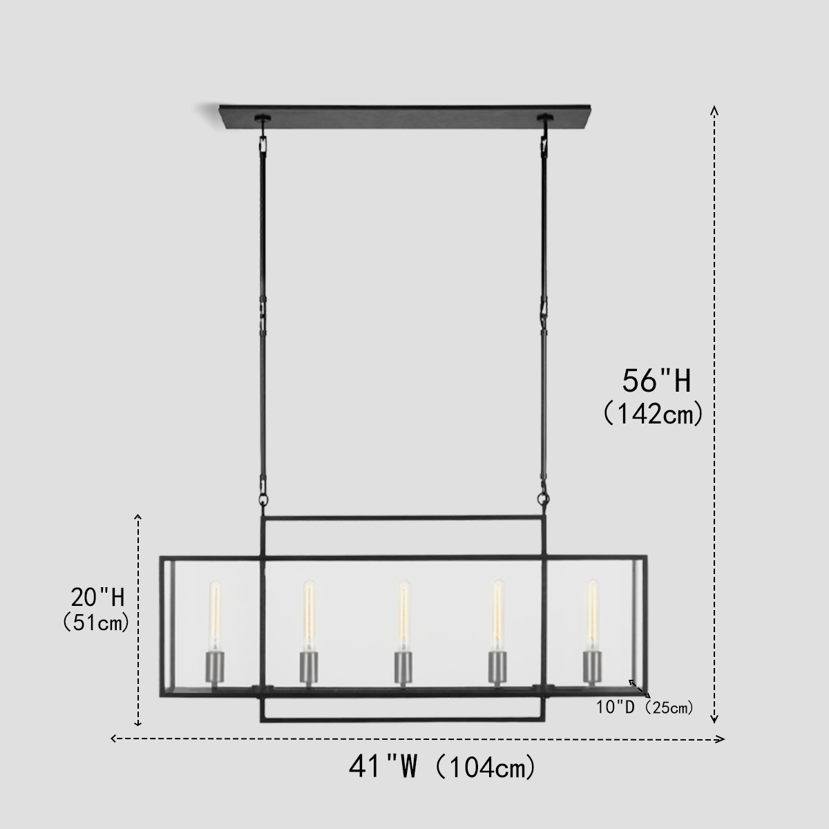 Bekel Linear Glass Chandelier