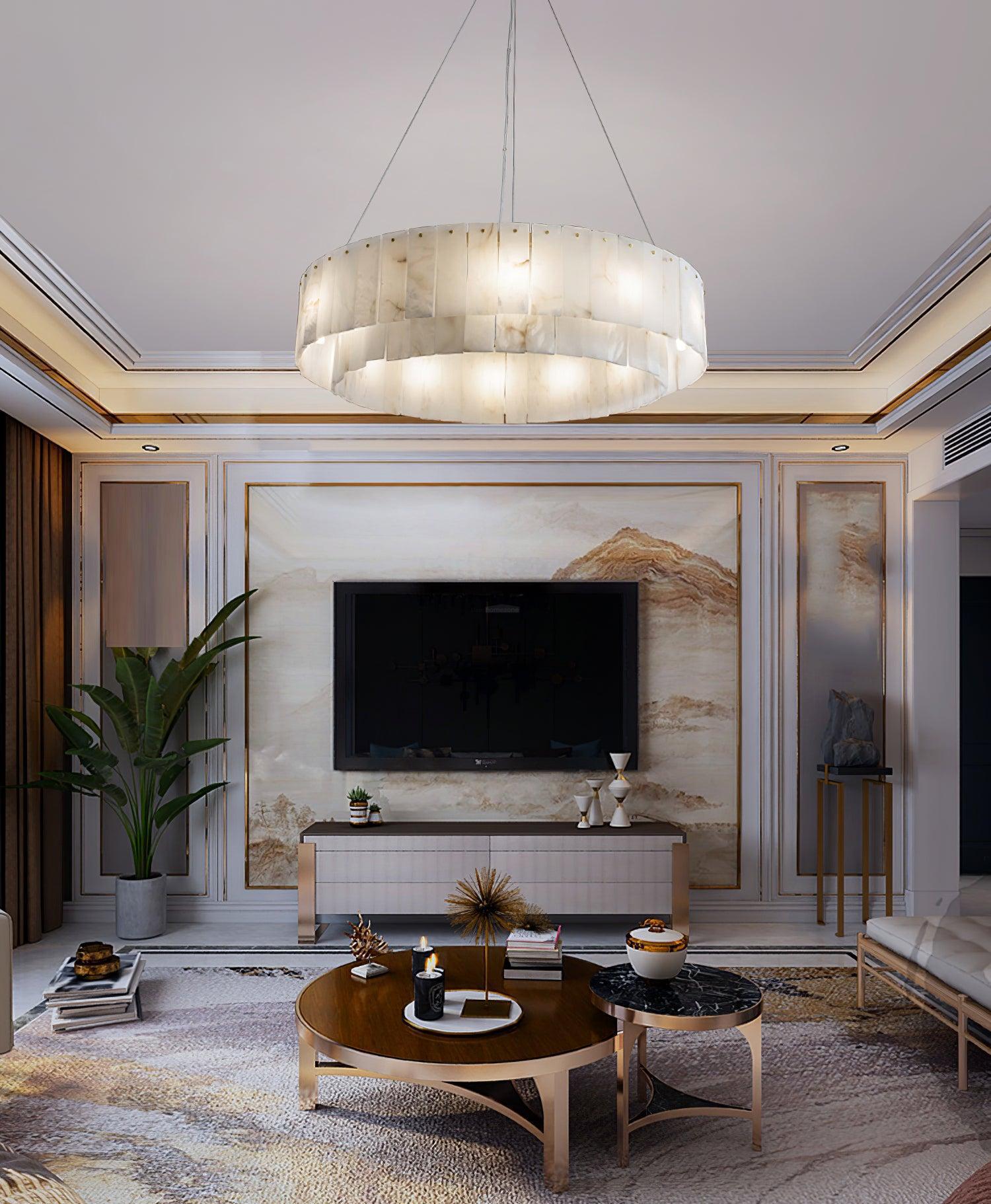 Rock Alabaster Chandelier 23.6" 31.4"