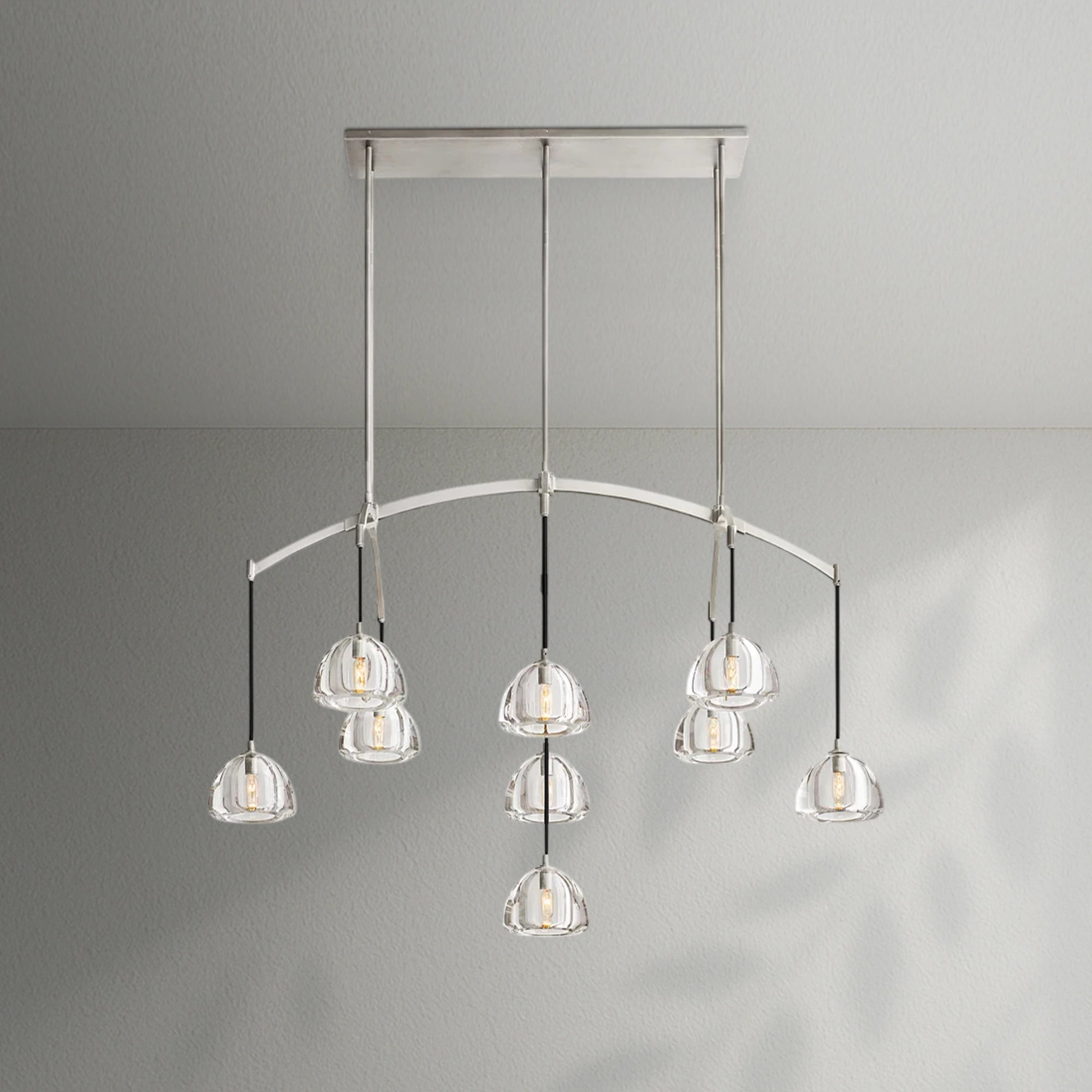 Hemispher Modern Glass Linear Chandelier