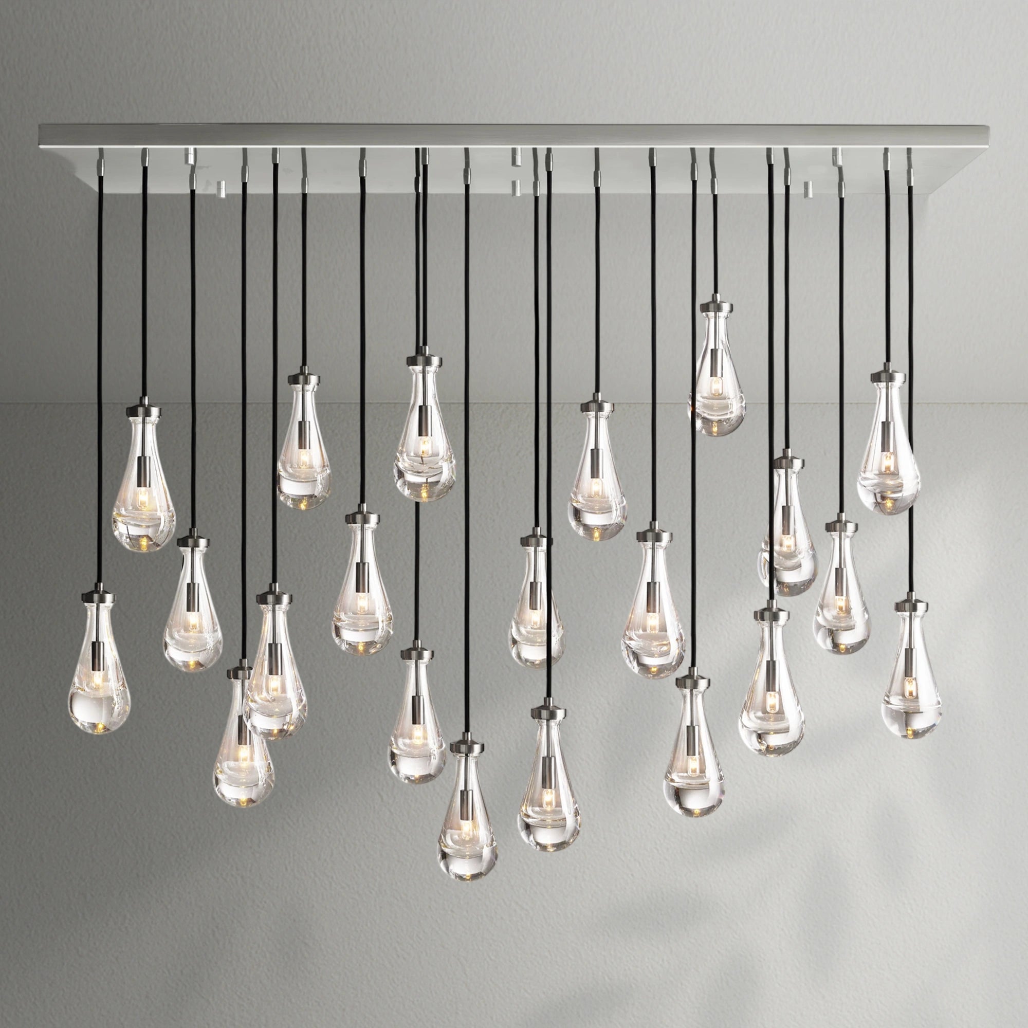 Raindrop Glass Linear Chandelier