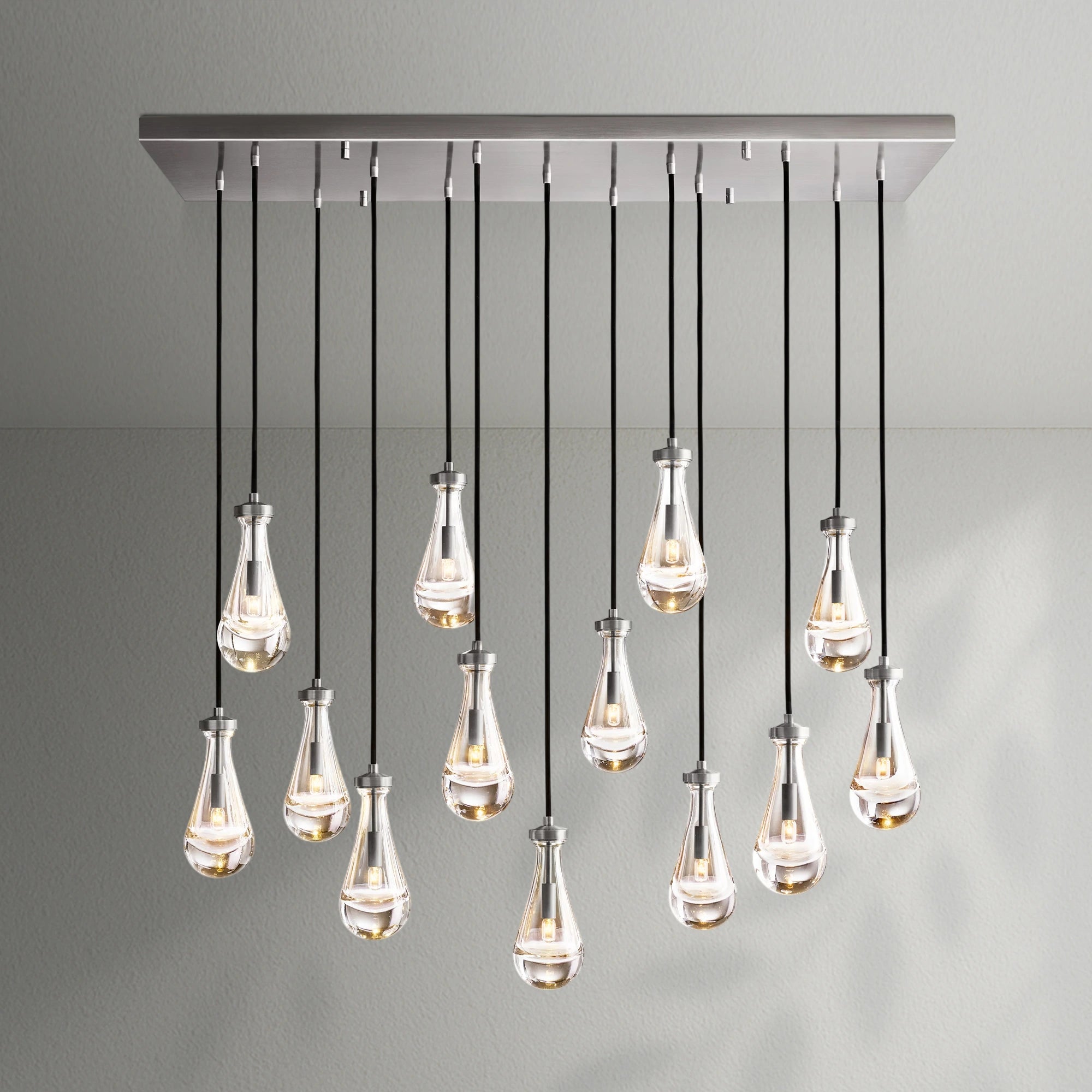 Raindrop Glass Linear Chandelier