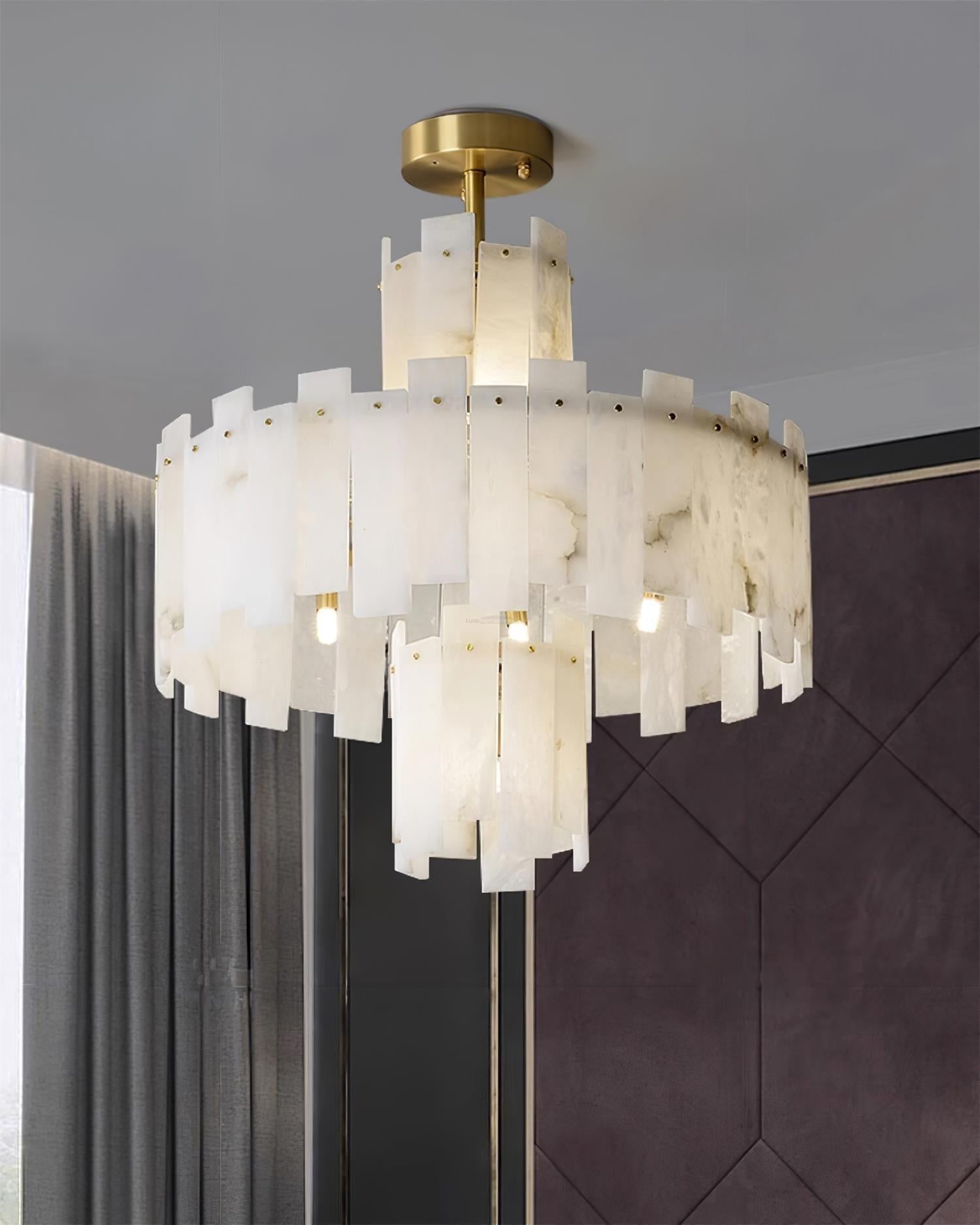 Regina Alabaster Round Chandelier