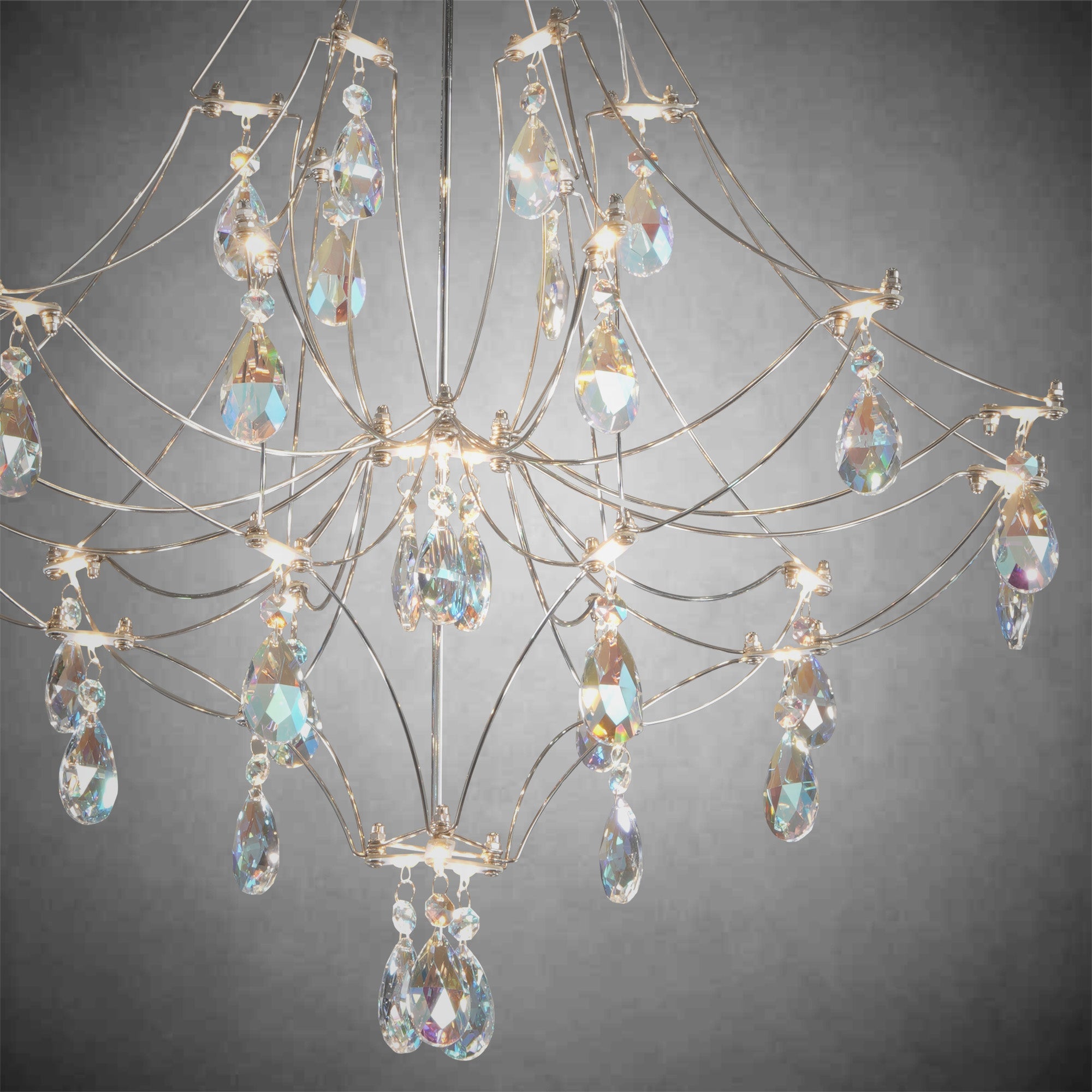 Crystal Chandelier Sliver Ceiling Light Fixture