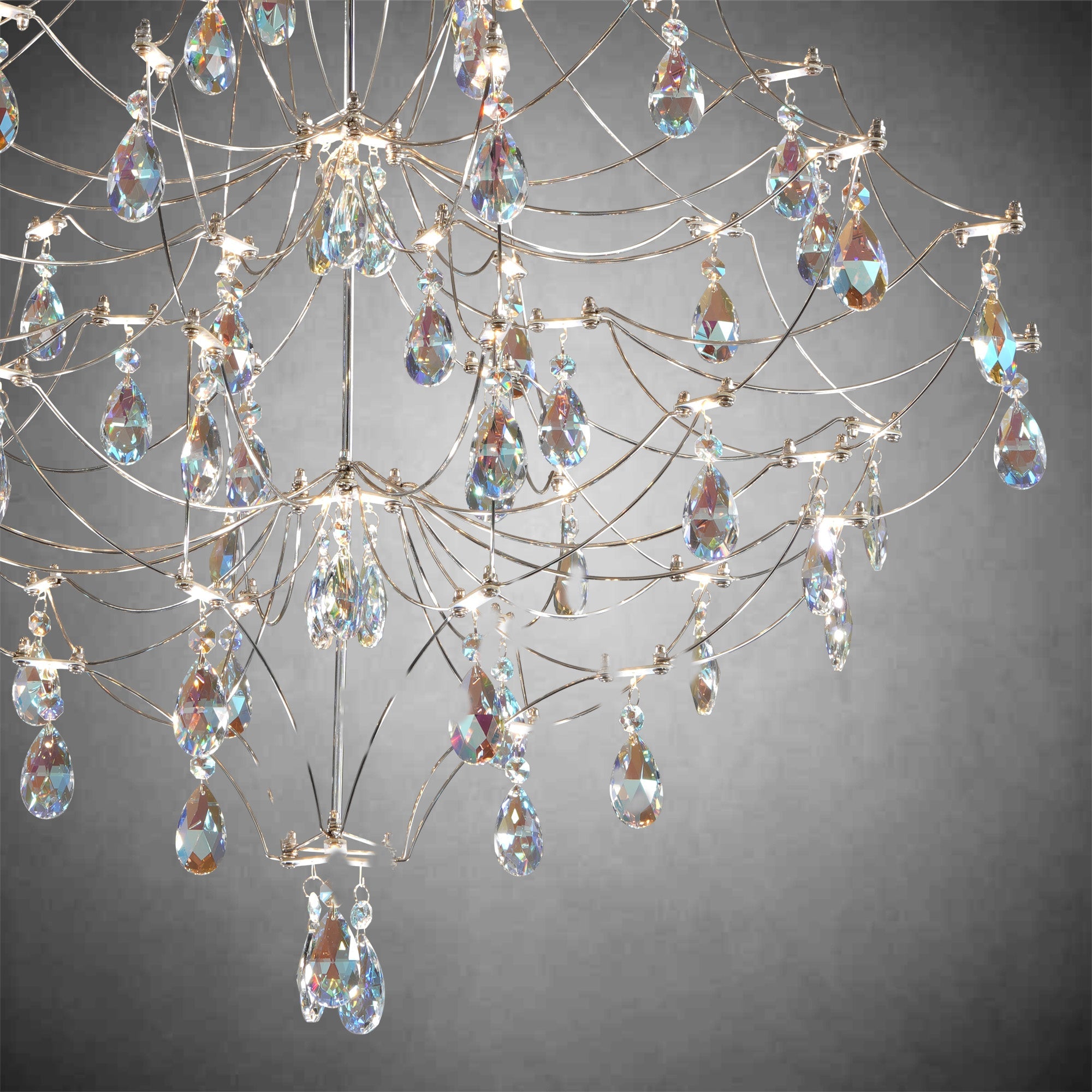 Crystal Chandelier Sliver Ceiling Light Fixture