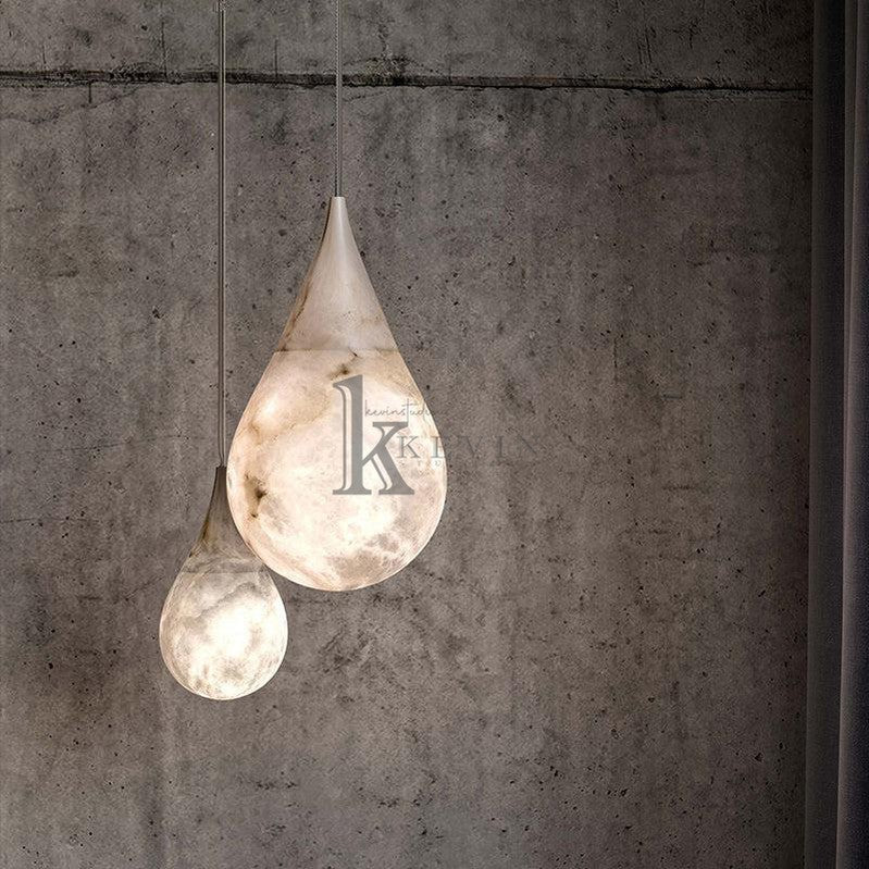 Koltin Alabaster Raindrop Pendant Lighting, Dining Table Pendant Chandelier Luster Gaze