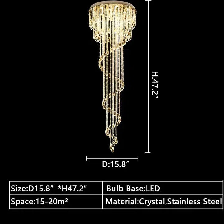 Luster Gaze Grand Cascade Spiral Crystal Chandelier - Background Shot