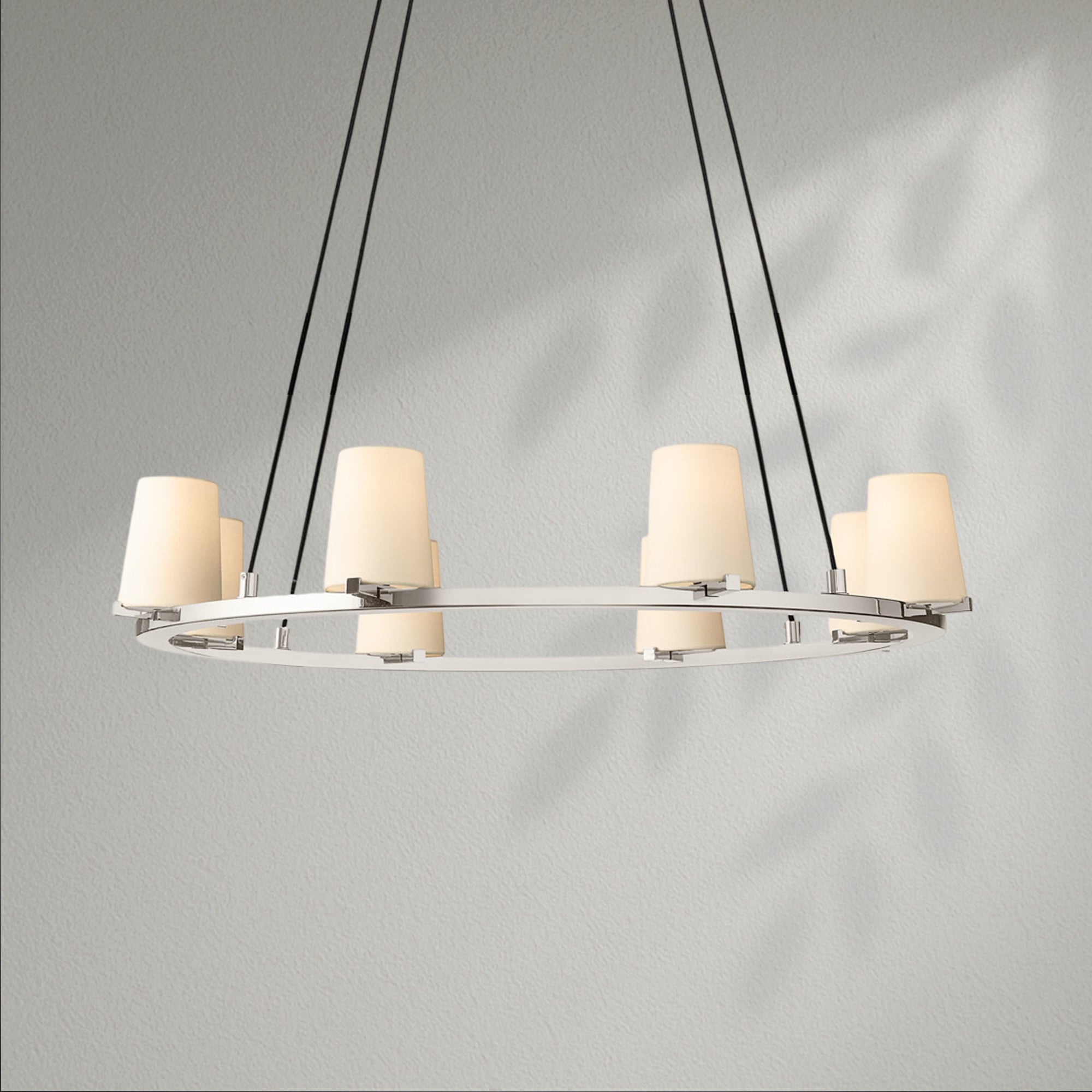 Pauillec Fabric Shade Round Chandelier