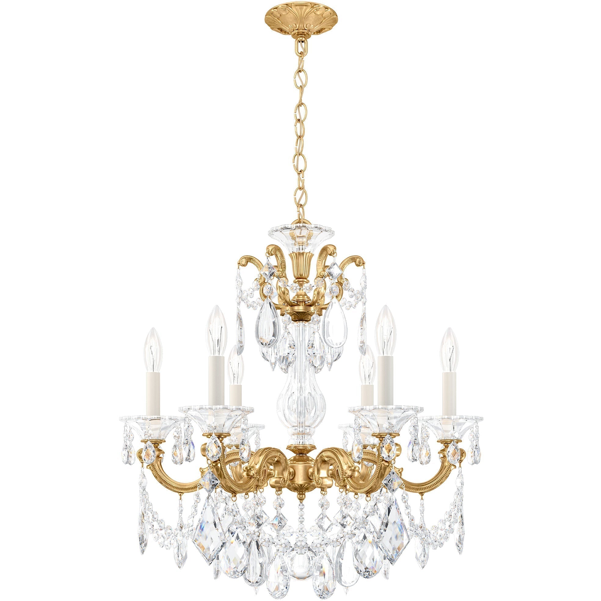 Luster Gaze Heirloom Gold Rococo Grand Chandelier 23" - Background Shot