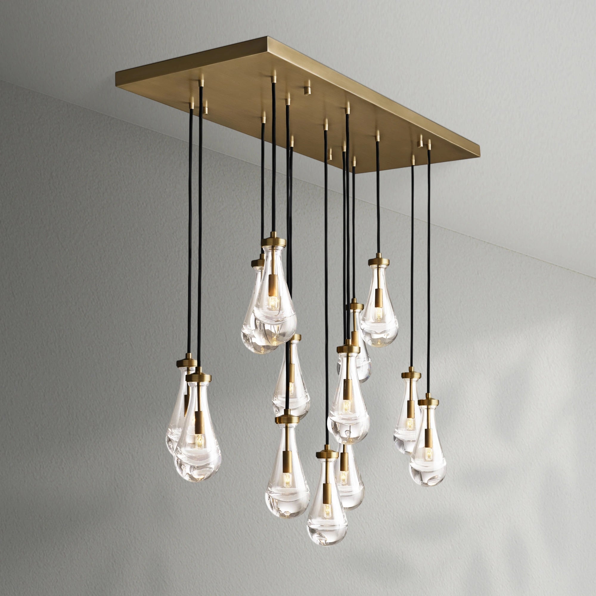 Raindrop Glass Linear Chandelier