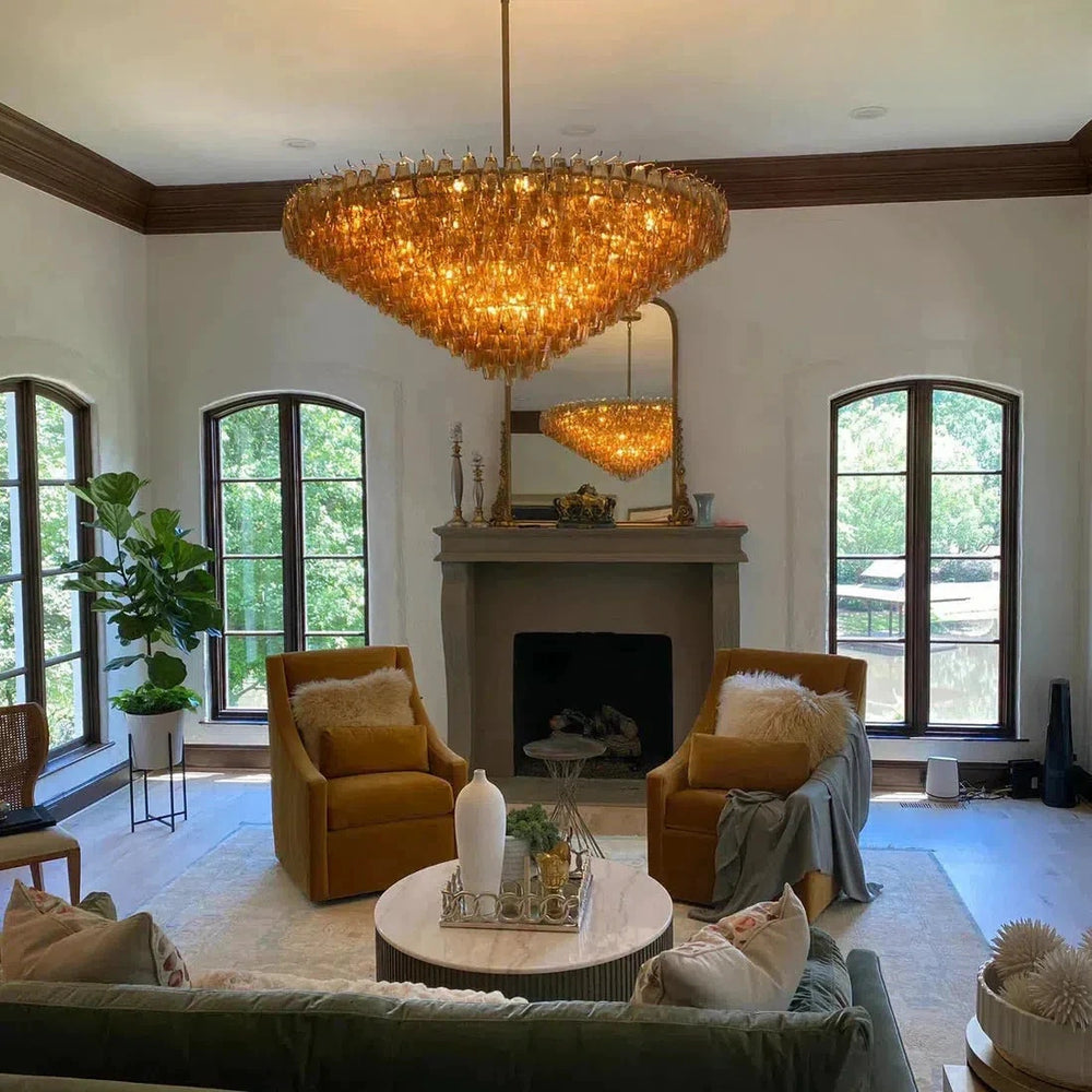 Chiaran Glass Tiered Round Chandelier