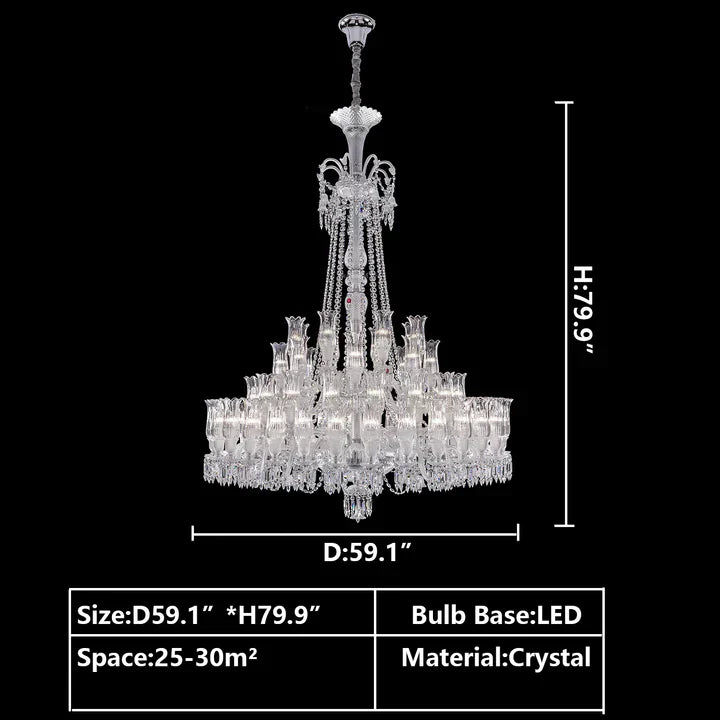Luster Gaze Opulent Lily Bloom Crystal Chandelier - Background Shot