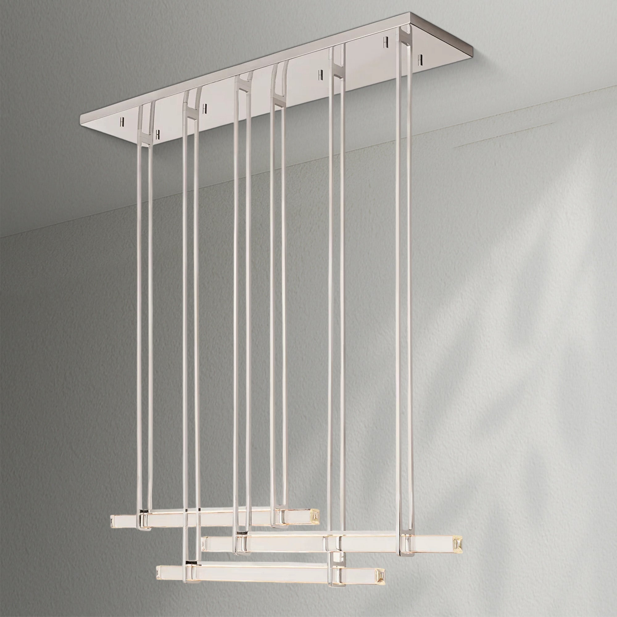 Aedubon Crystal Triple Bar Linear Chandelier