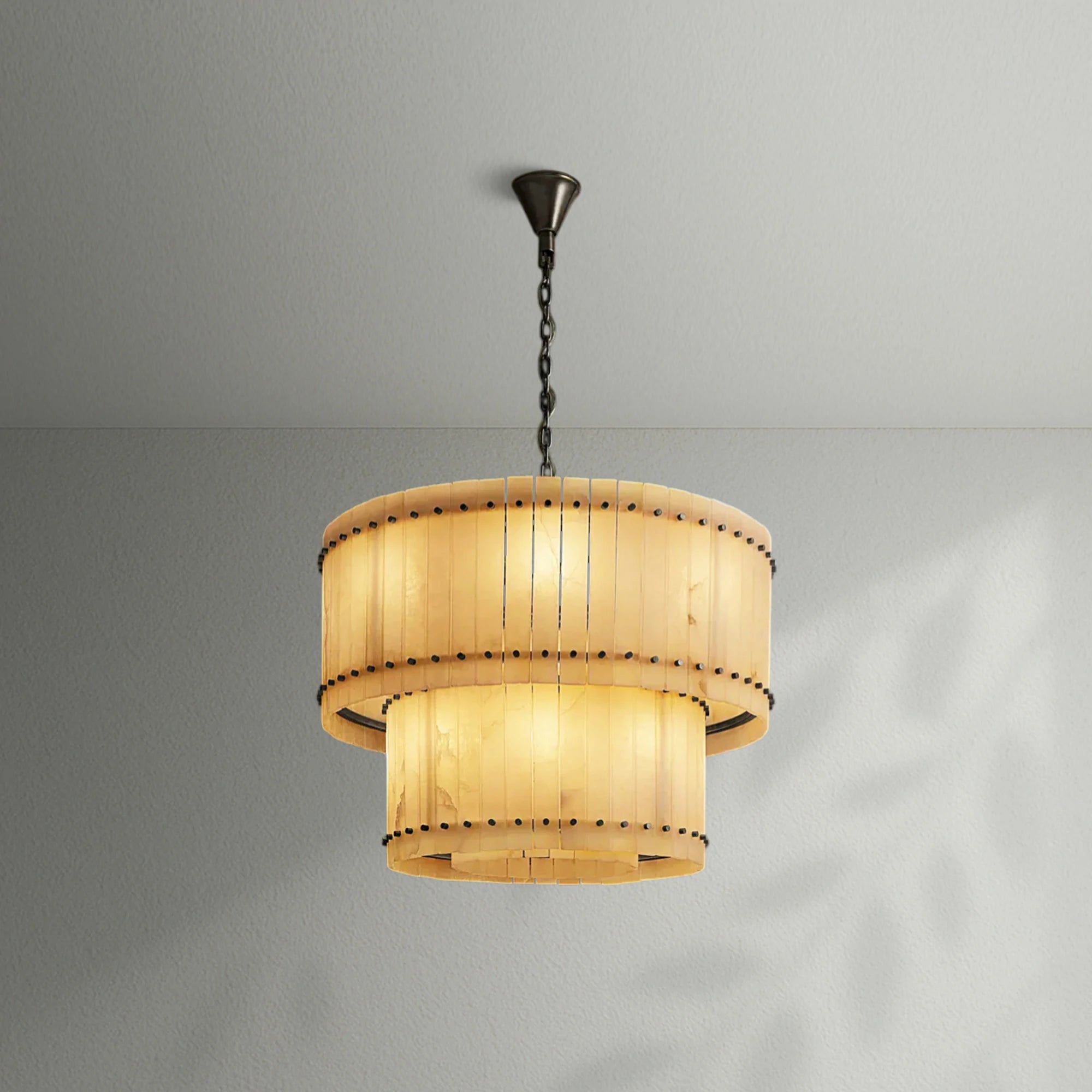 Sun Marco Alabaster Round Tiered Chandelier