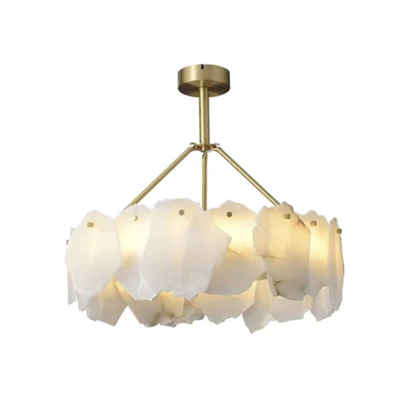 Carlos Alabaster Modern Snowflake Round Chandelier chandelier Luster Gaze D17.8"