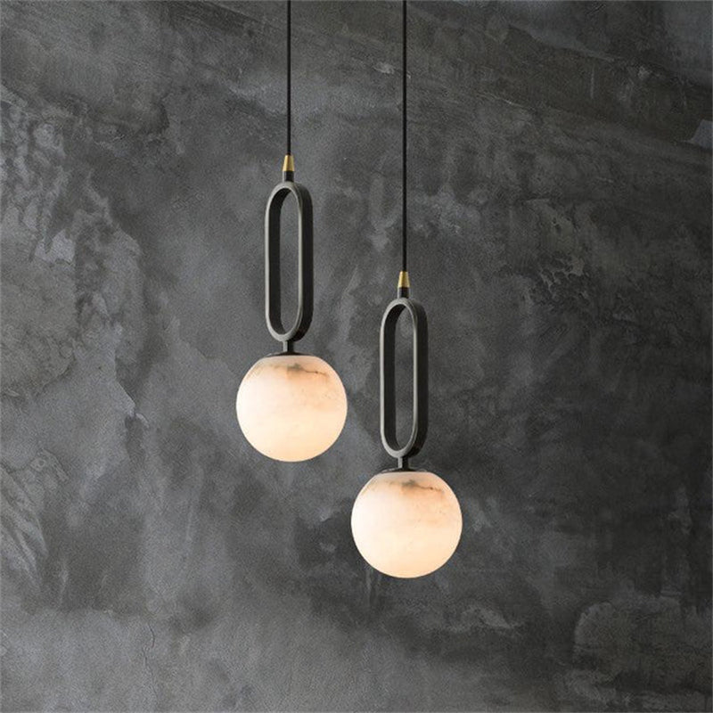 Alita Modern Alabaster Sphere Pendant Light For Bedroom Pendant Light Luster Gaze