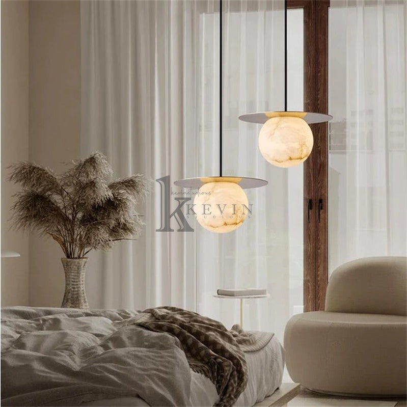 Billye Spanish Alabaster Bedside Pendant Light Pendant Light Luster Gaze