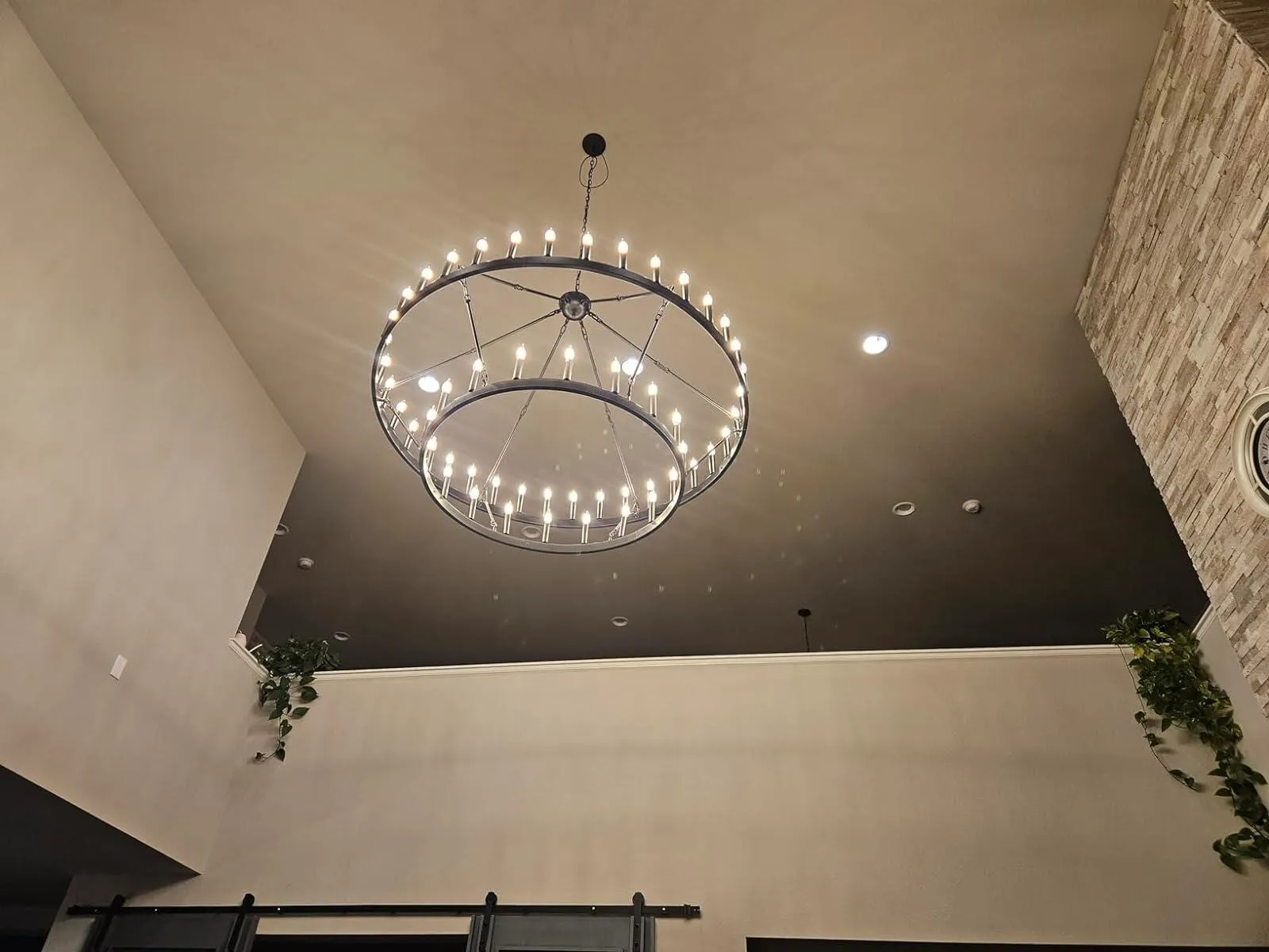 Celestine Vintage Filament Two-Tier Round Chandelier 71"