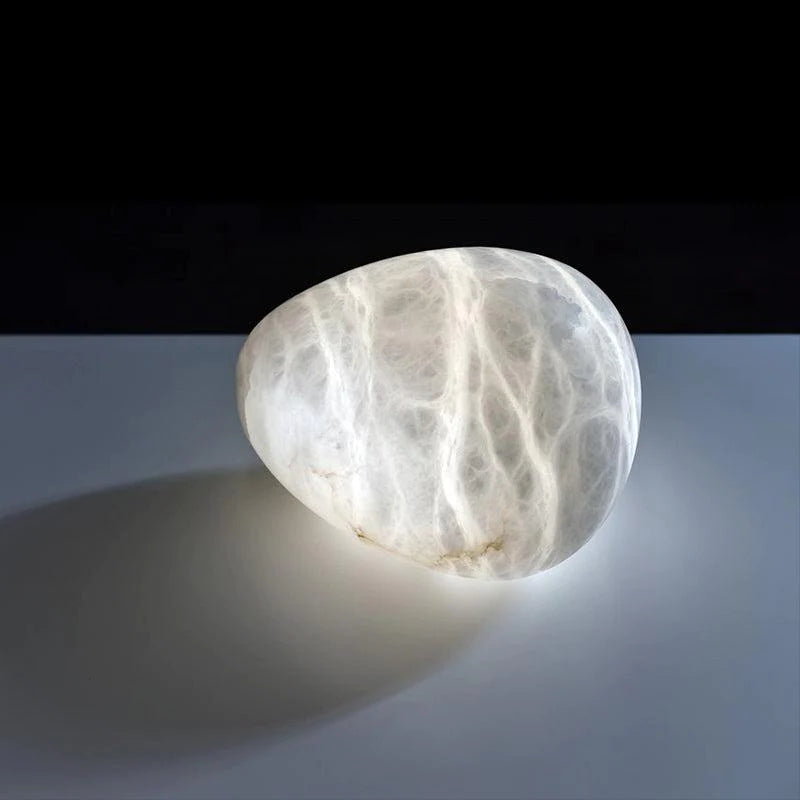 Janice Alabaster Natural Stone Pendant, Creative Pendant Light Pendant Light Luster Gaze
