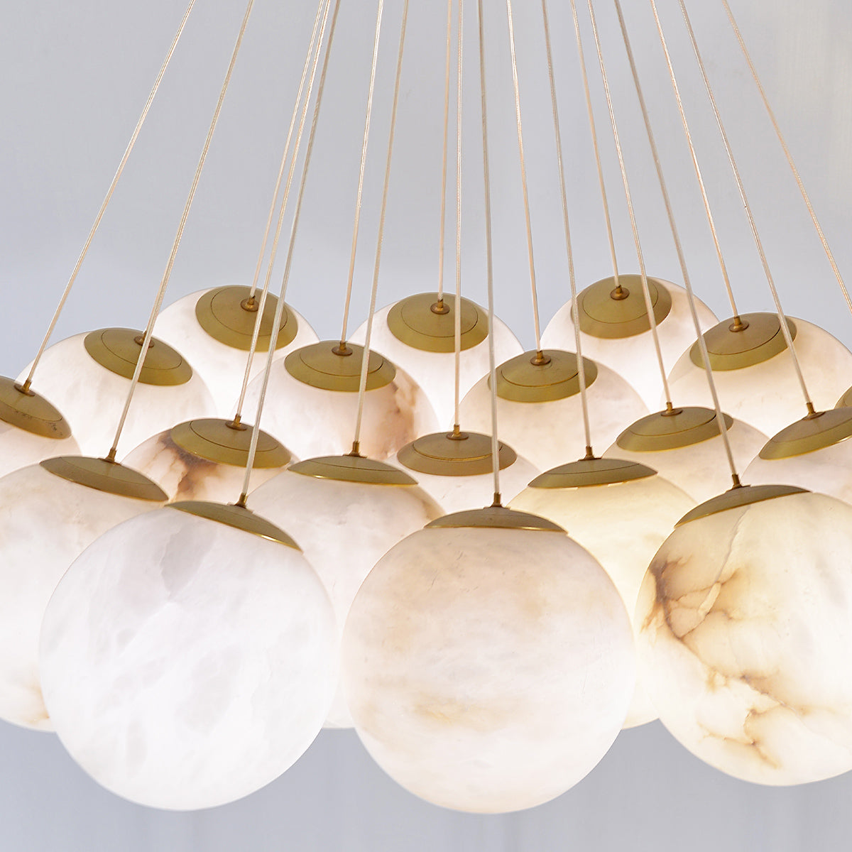 Alabaster Ball Cluster Chandelier