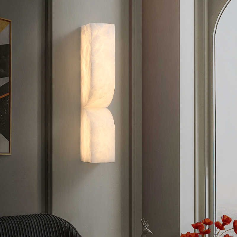 Modern Luxe Brass Natural Alabaster Wall Sconce for Entryway chandeliers for dining room,chandeliers for stairways,chandeliers for foyer,chandeliers for bedrooms,chandeliers for kitchen,chandeliers for living room Luster Gaze