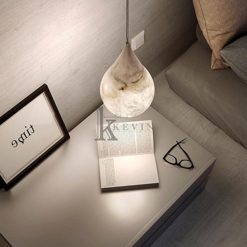 Koltin Alabaster Raindrop Pendant Lighting, Dining Table Pendant Chandelier Luster Gaze