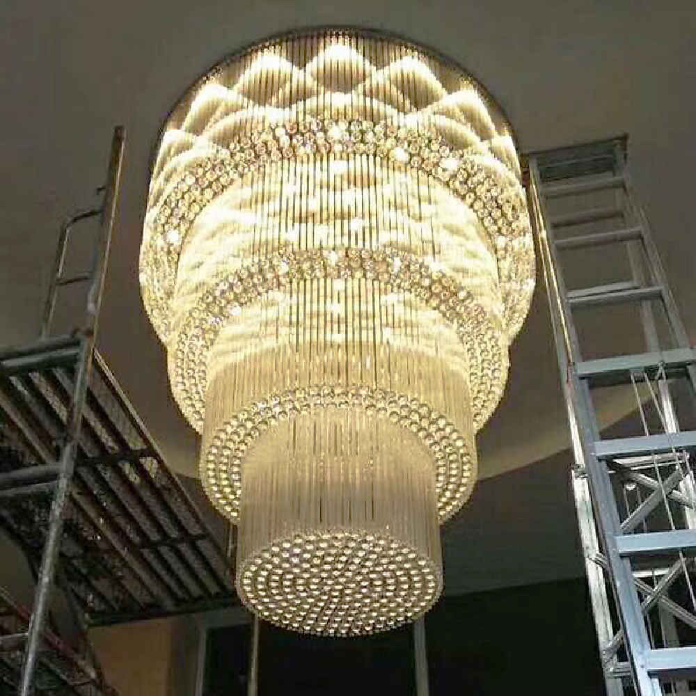 Large long crystal chandelier