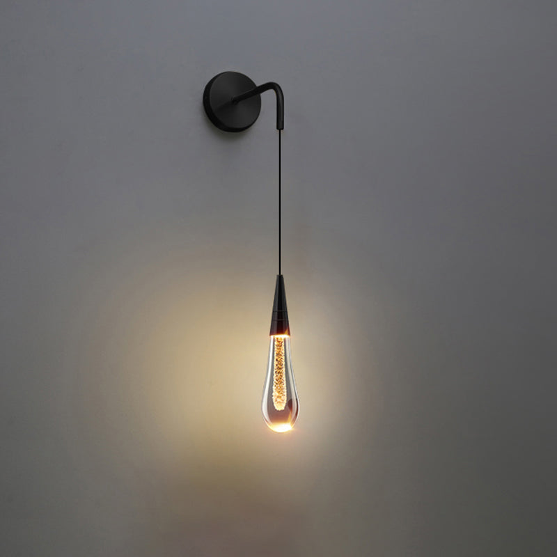 LG Raindrop Glass Solitaire Crystal Elegance Wall Sconce