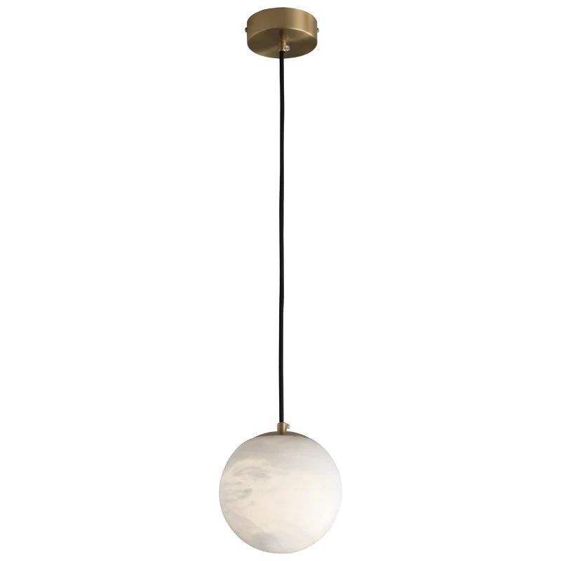 Kevin Hansa Alabaster Ball Pendant Light, Island Mini Pendant Light Luster Gaze