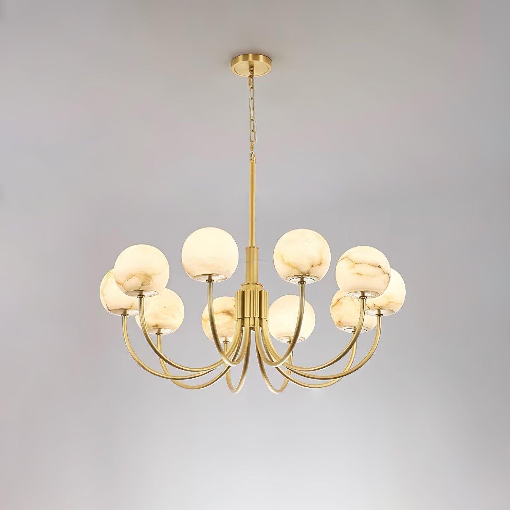 Aurelian Alabaster Globe Chandelier with 6/8/10/12 heads