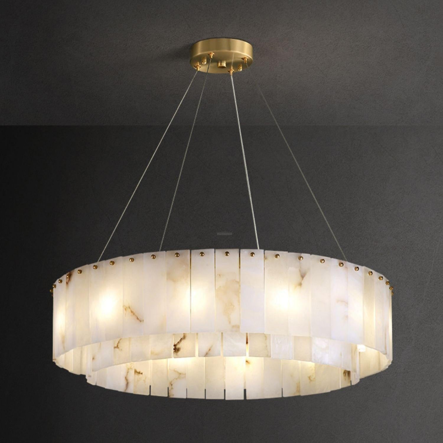 Rock Alabaster Chandelier 23.6" 31.4"