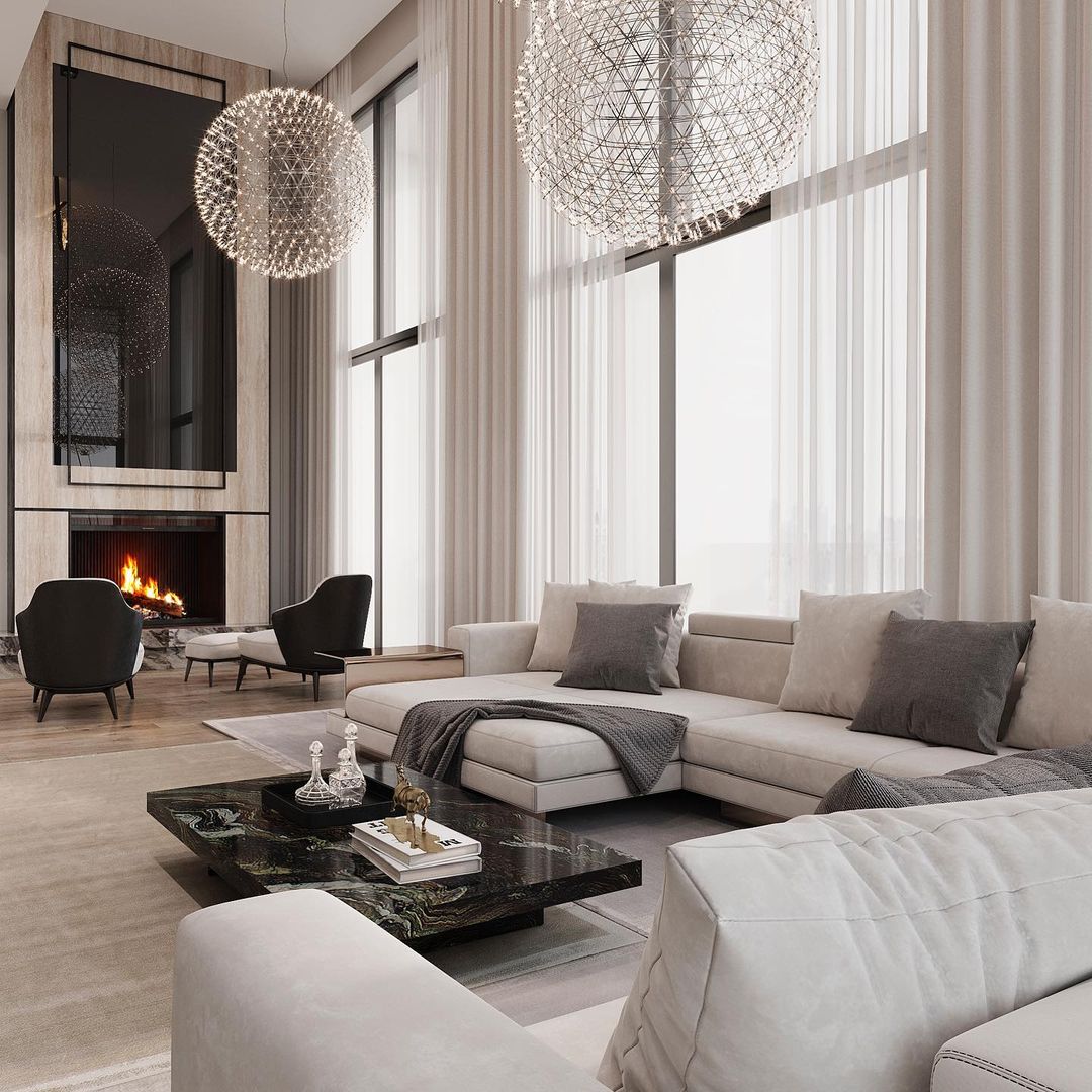 Round Starry Sky Chandelier Light Fire Ball Ceiling Lighting for Living Room/Cottage/High-ceiling
