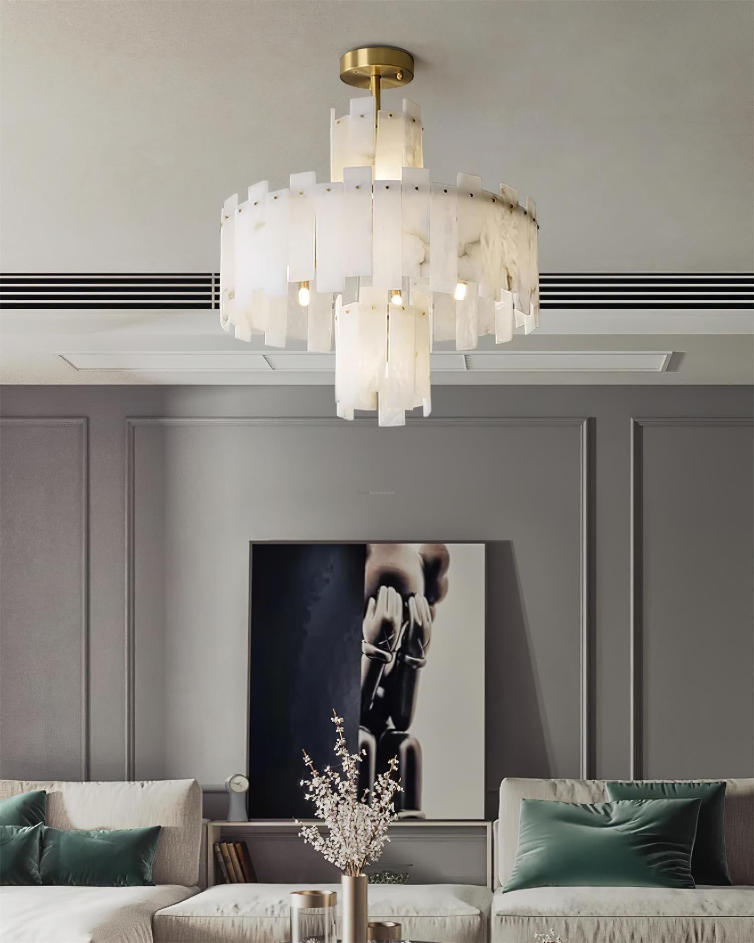 Regina Alabaster Round Chandelier