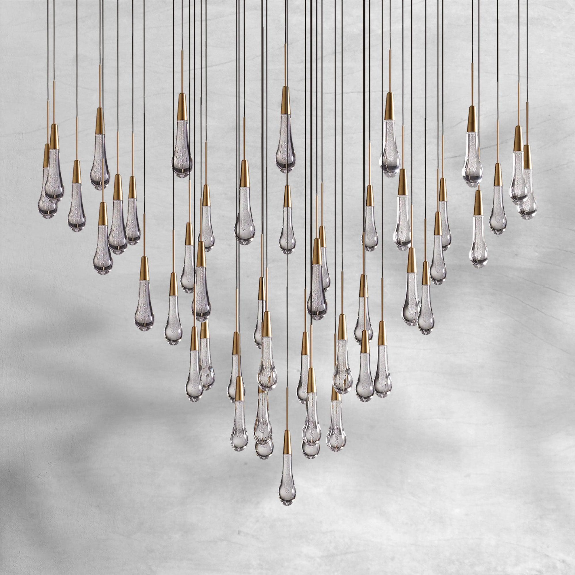 Soltaire Raindrop Round Chandelier 58"W