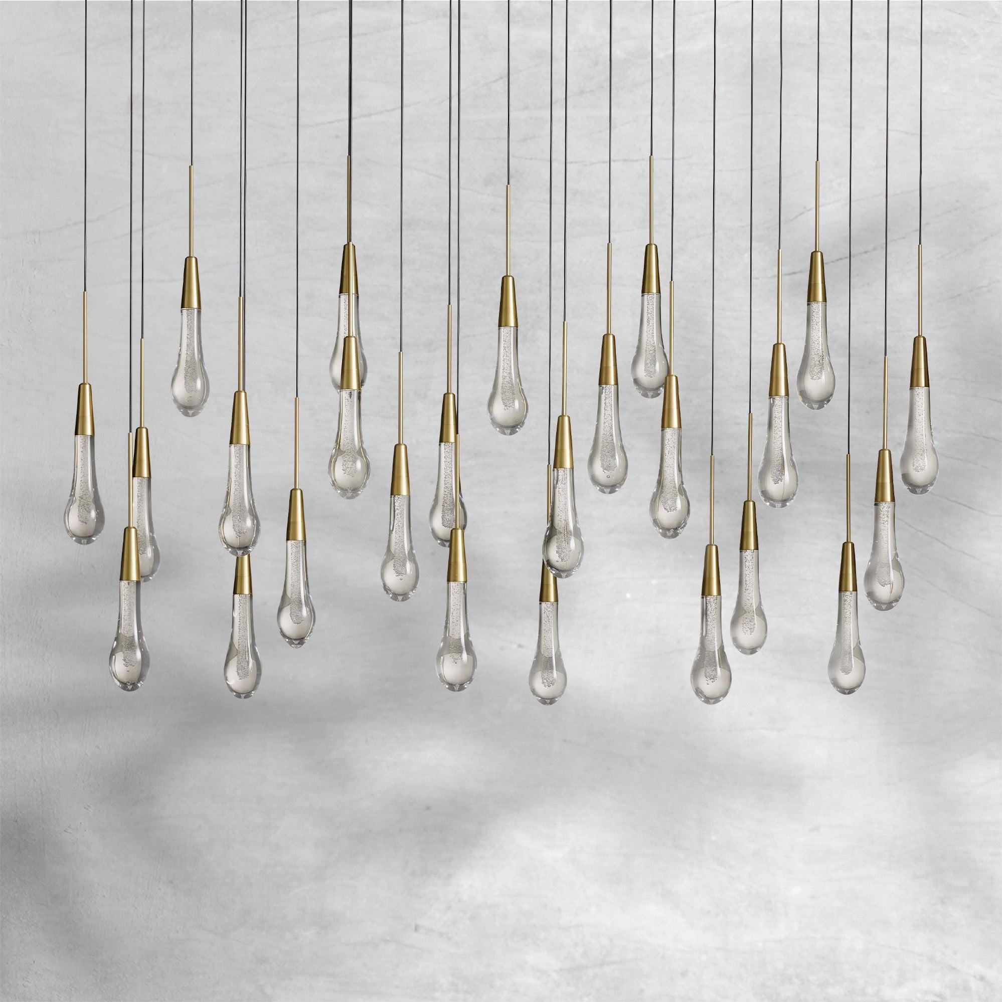 Raindrop Soltaire Linear Chandelier