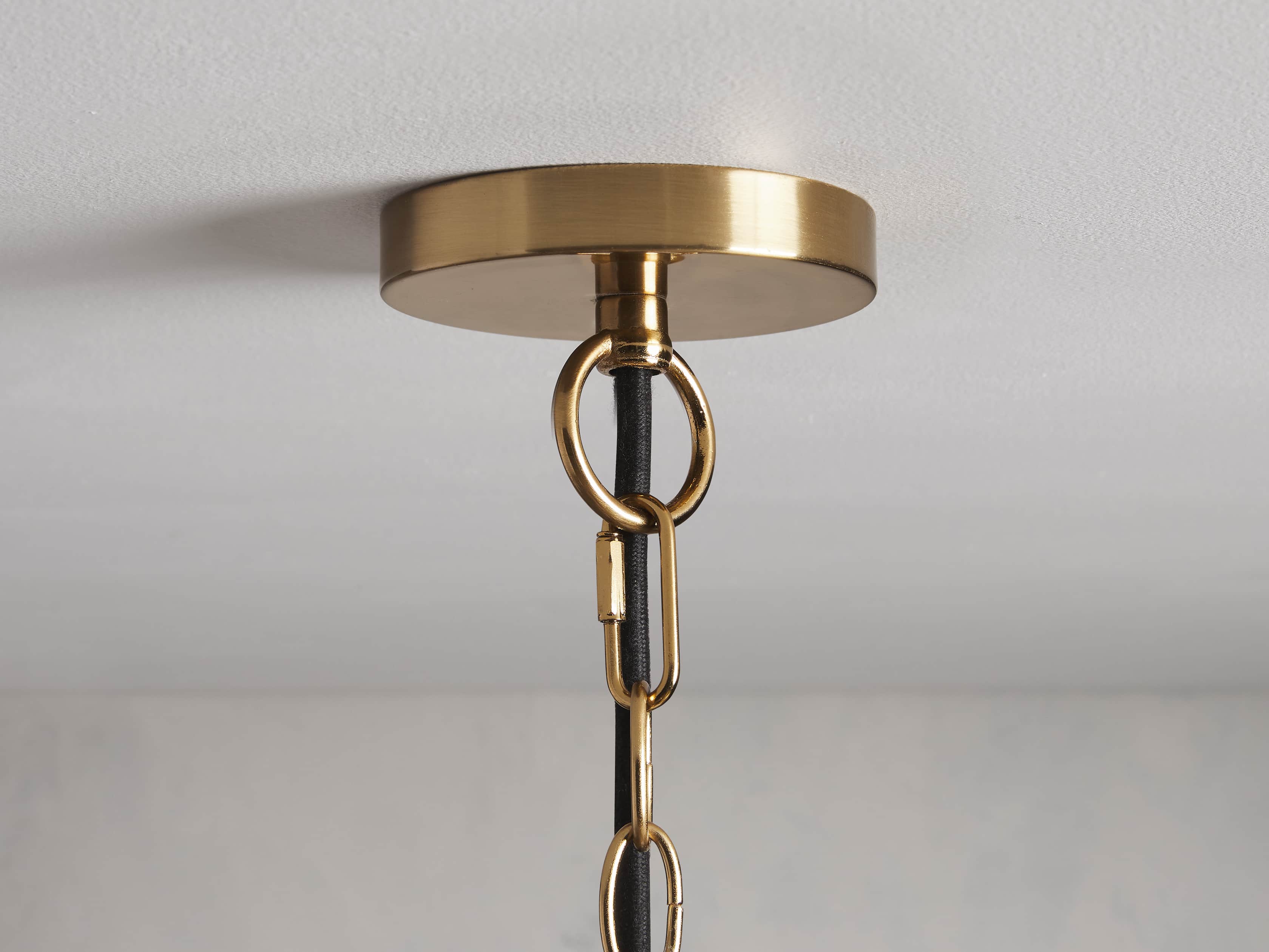 Luster Gaze Veridian Dome Brass Pendant - Background Shot