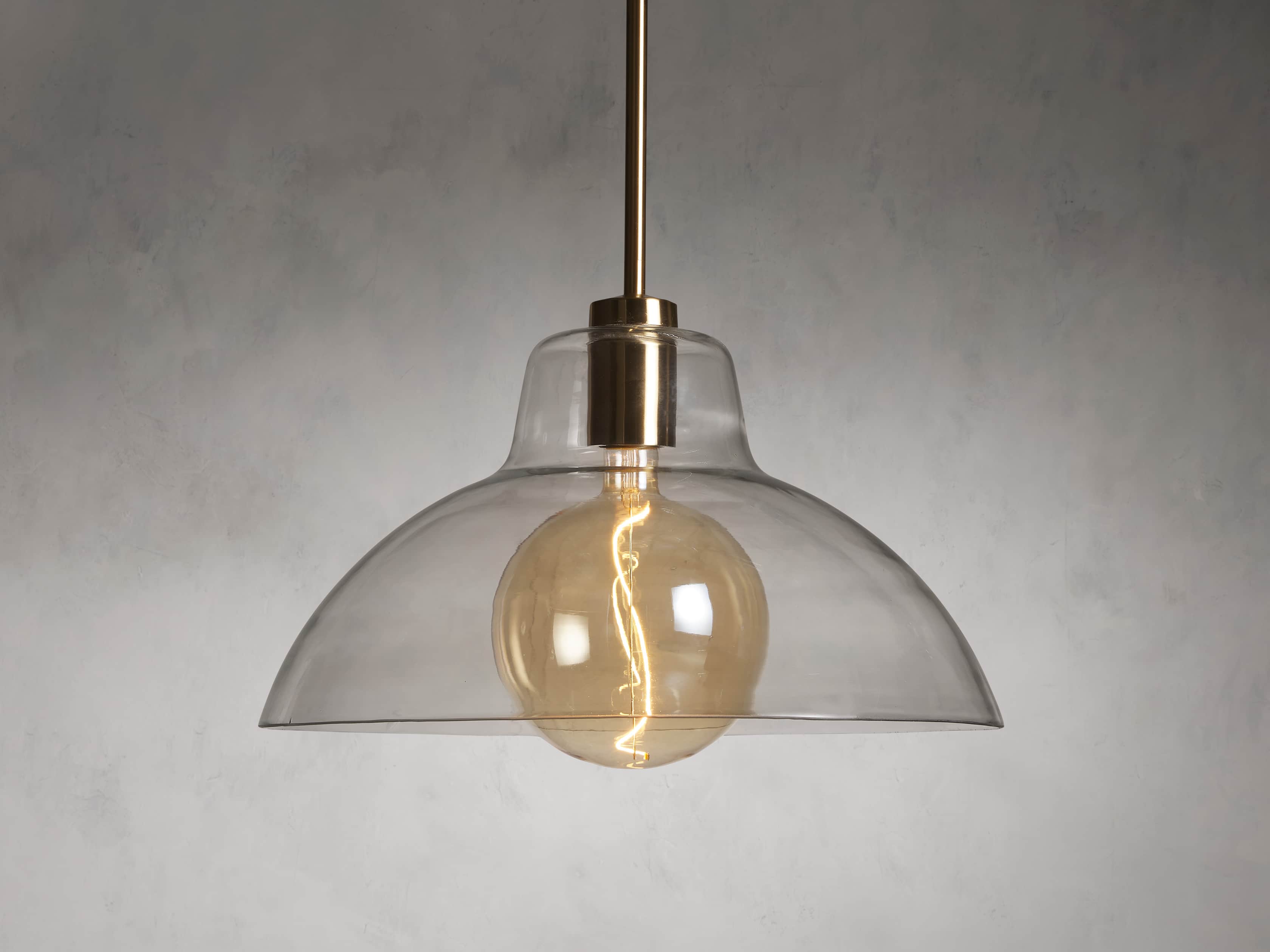 Luster Gaze Veridian Dome Brass Pendant - Background Shot
