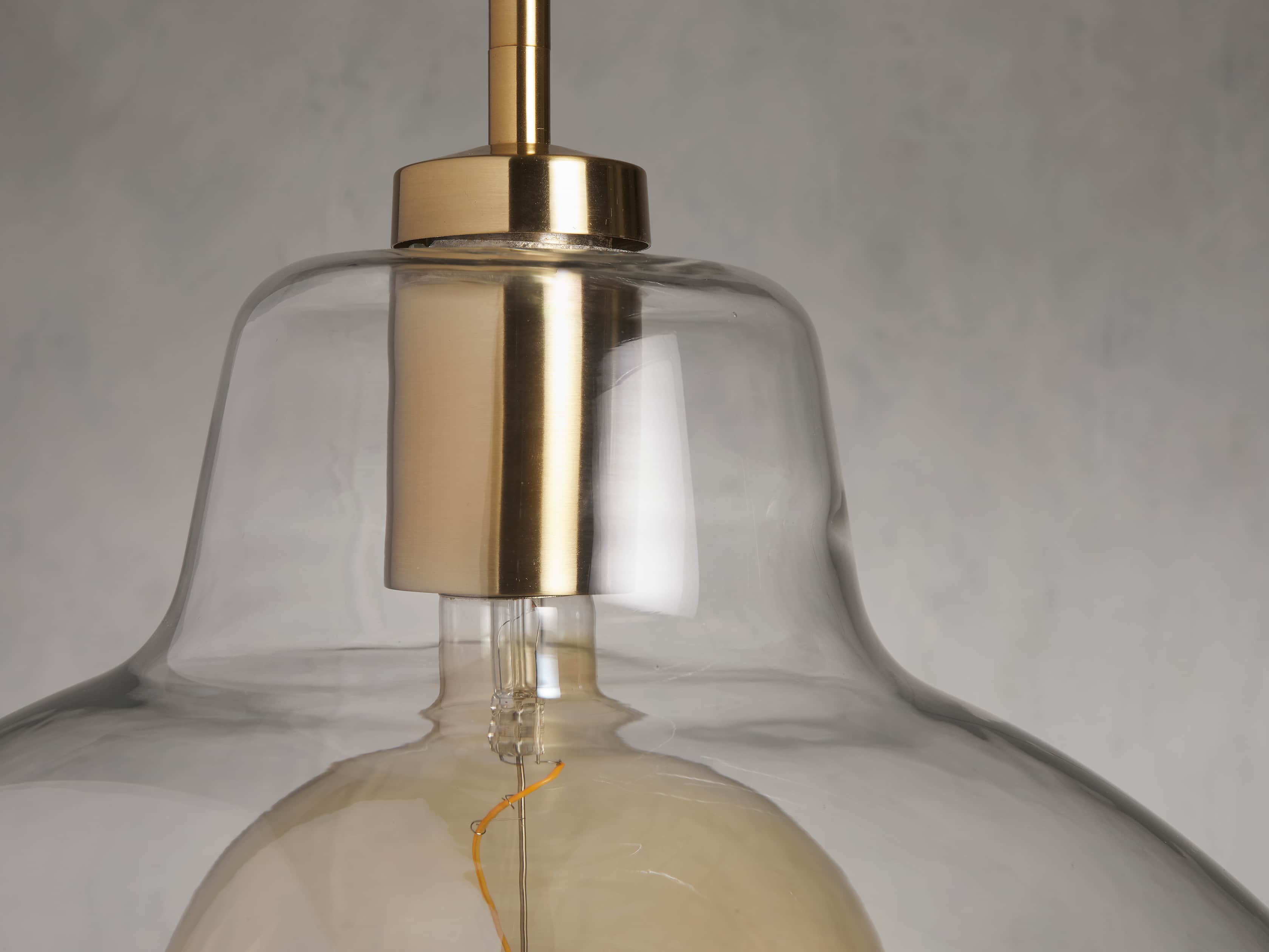 Luster Gaze Veridian Dome Brass Pendant - Background Shot