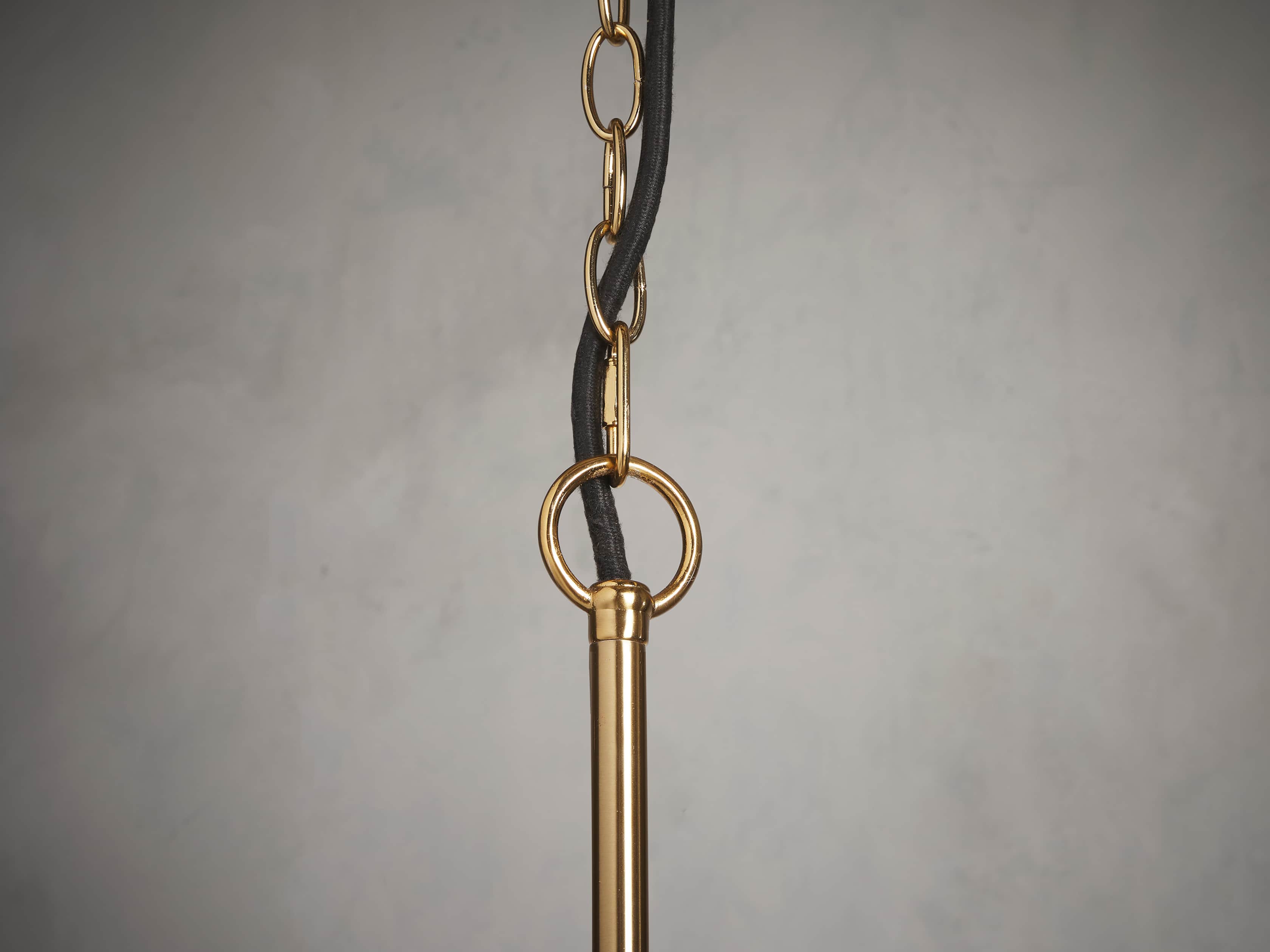 Luster Gaze Veridian Dome Brass Pendant - Background Shot