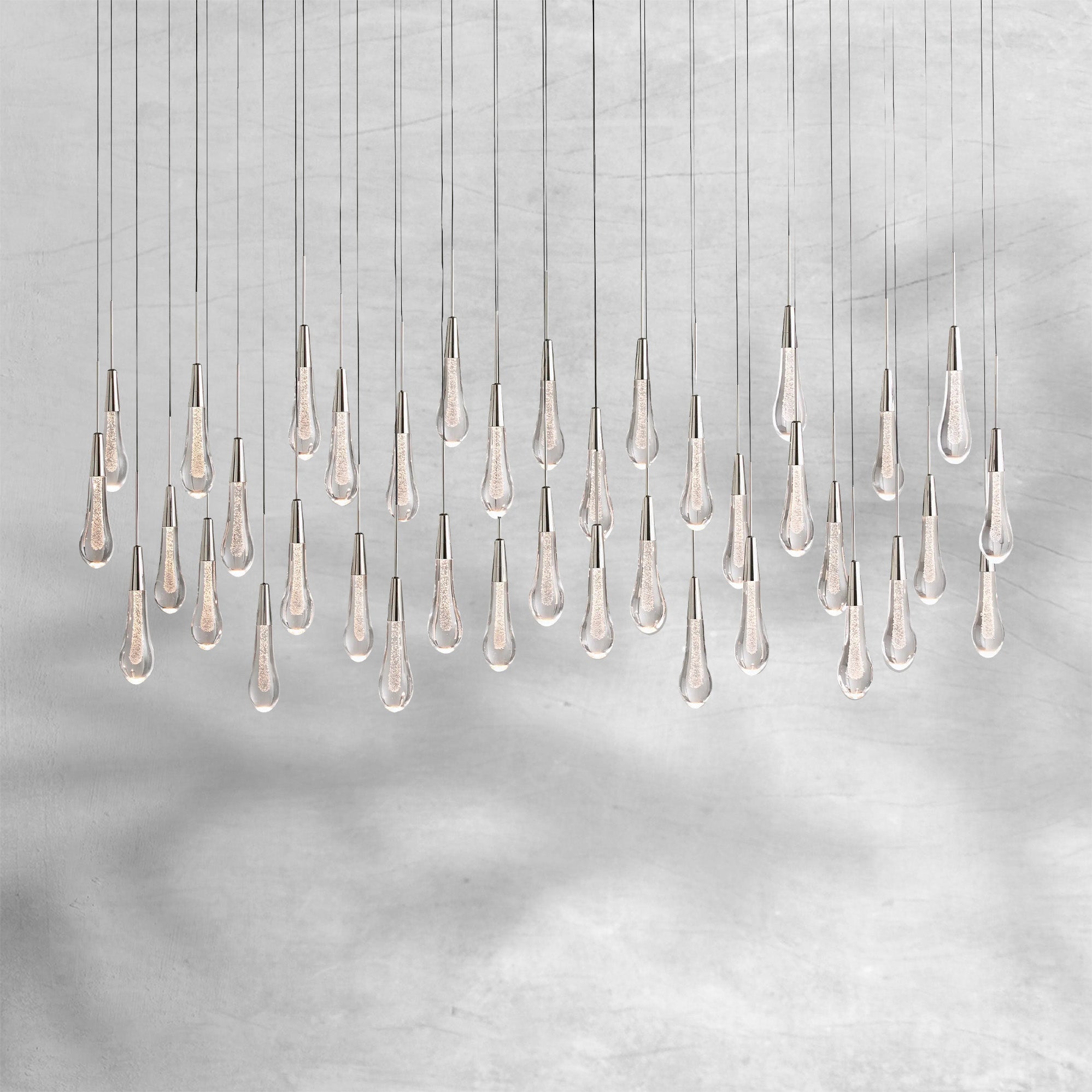 Raindrop Soltaire Linear Chandelier