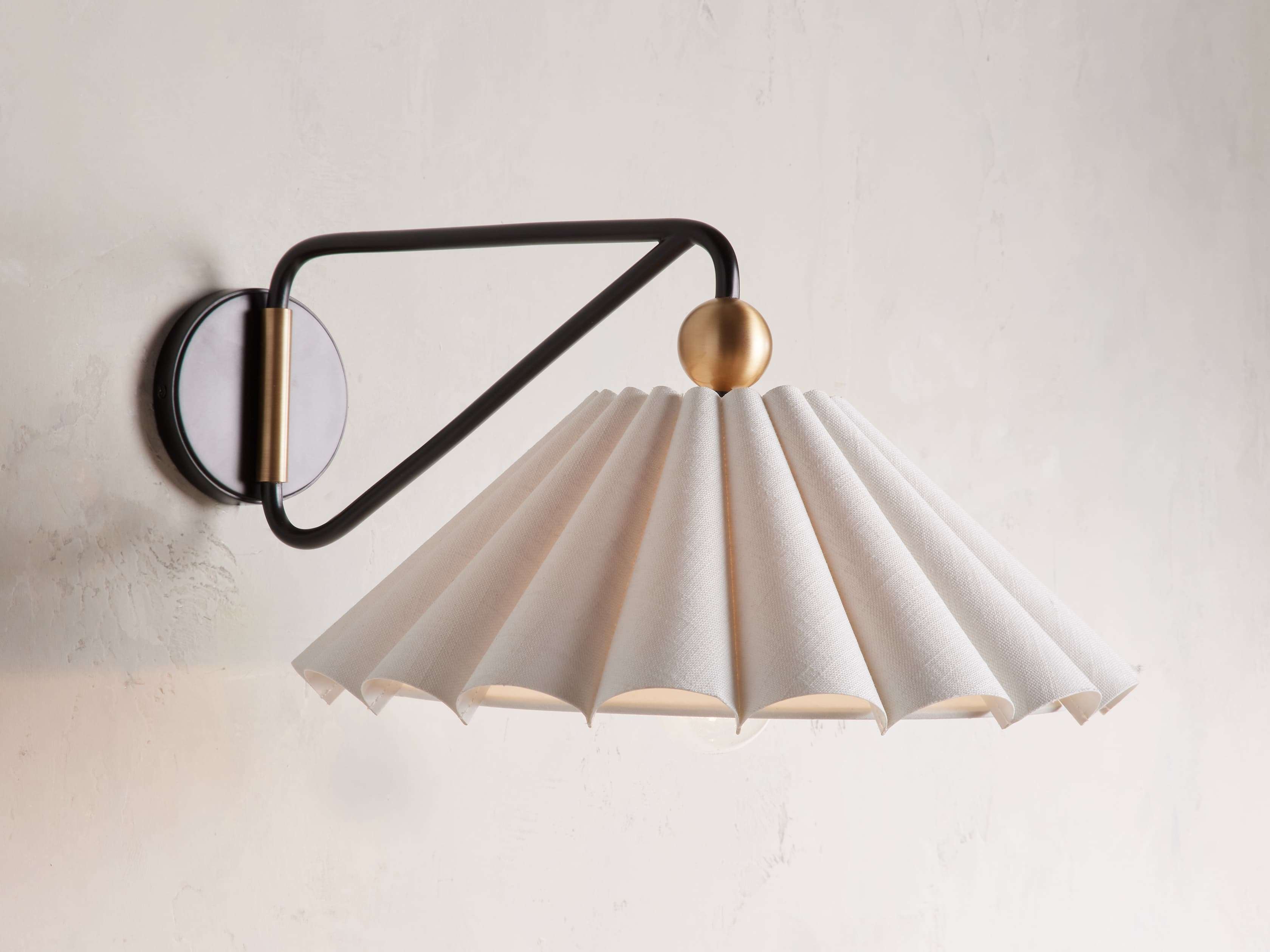 Luster Gaze Linen Pleat Swivel Wall Sconce - luxury American wine room