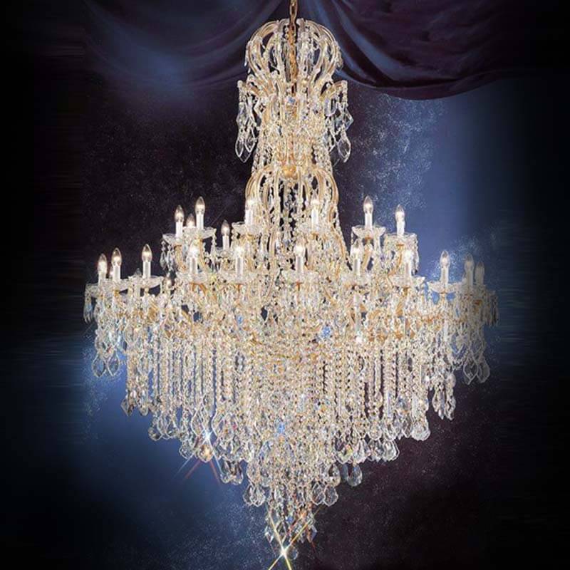 67″ golden maria crystal chandelier