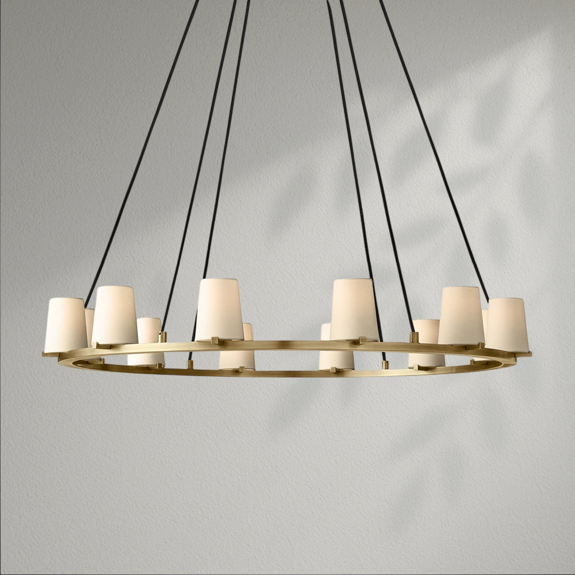 Pauillec Fabric Shade Round Chandelier