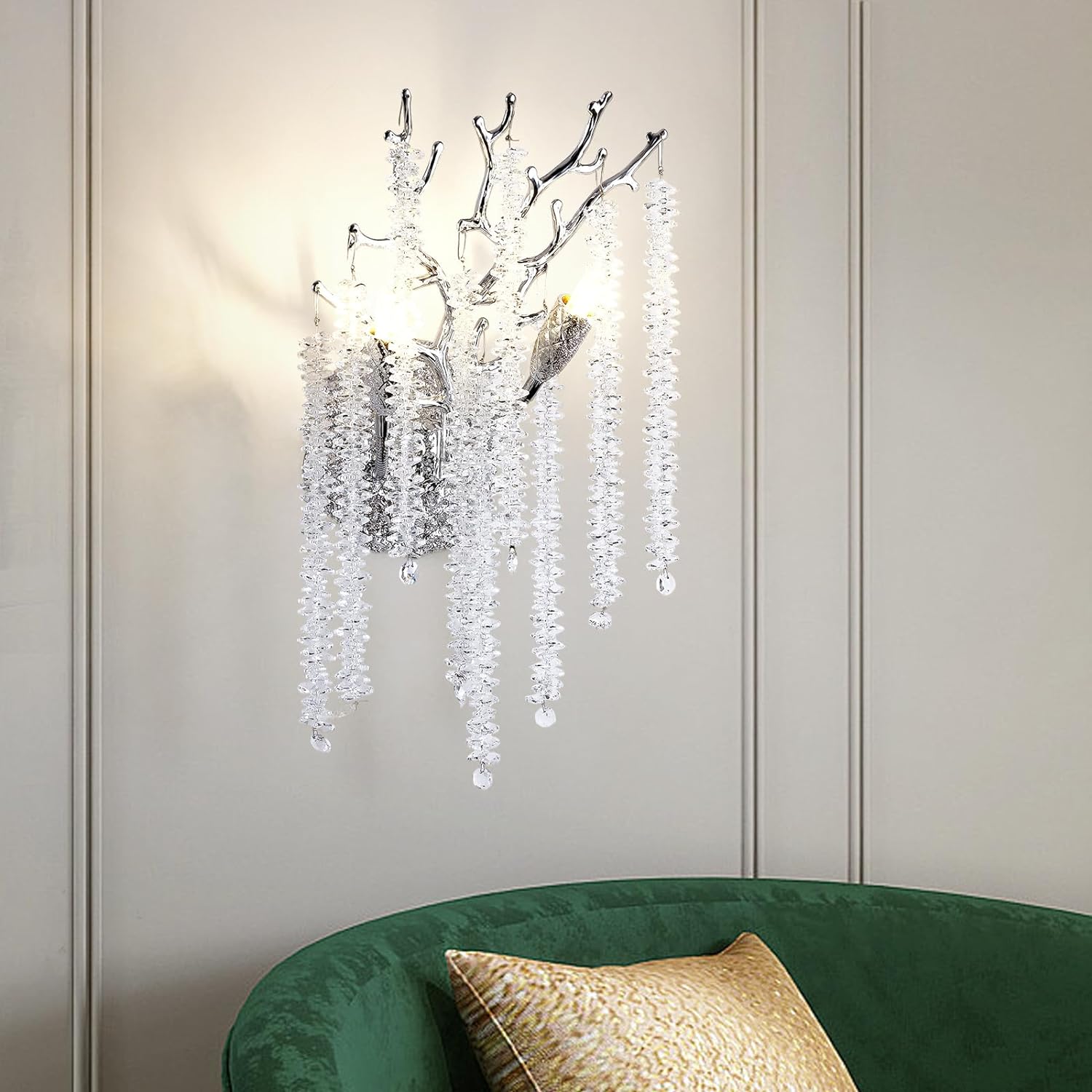 Luster Gaze Radiant Bloom Crystal Wall Sconce 17"H - American transitional kitchen