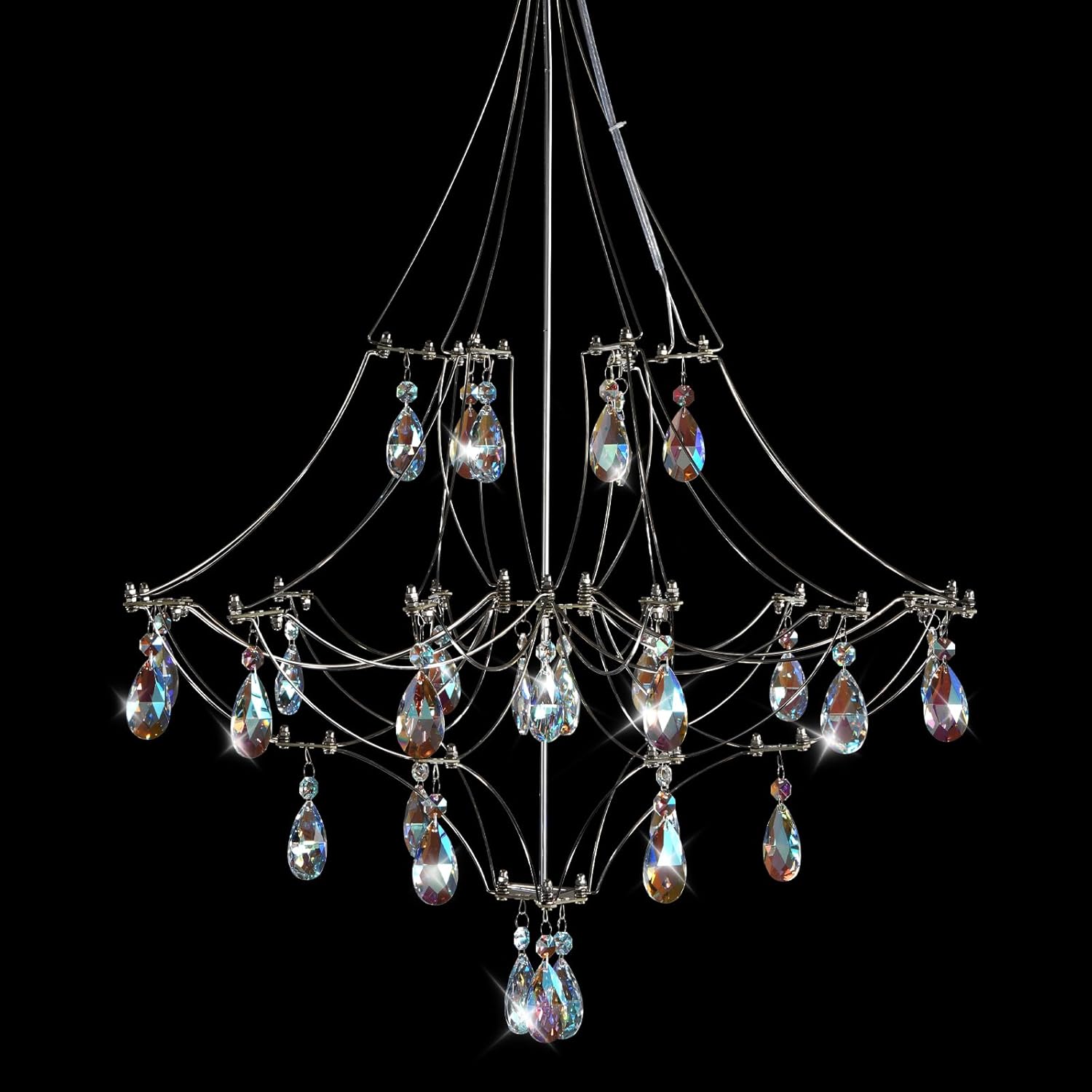 Crystal Chandelier Sliver Ceiling Light Fixture